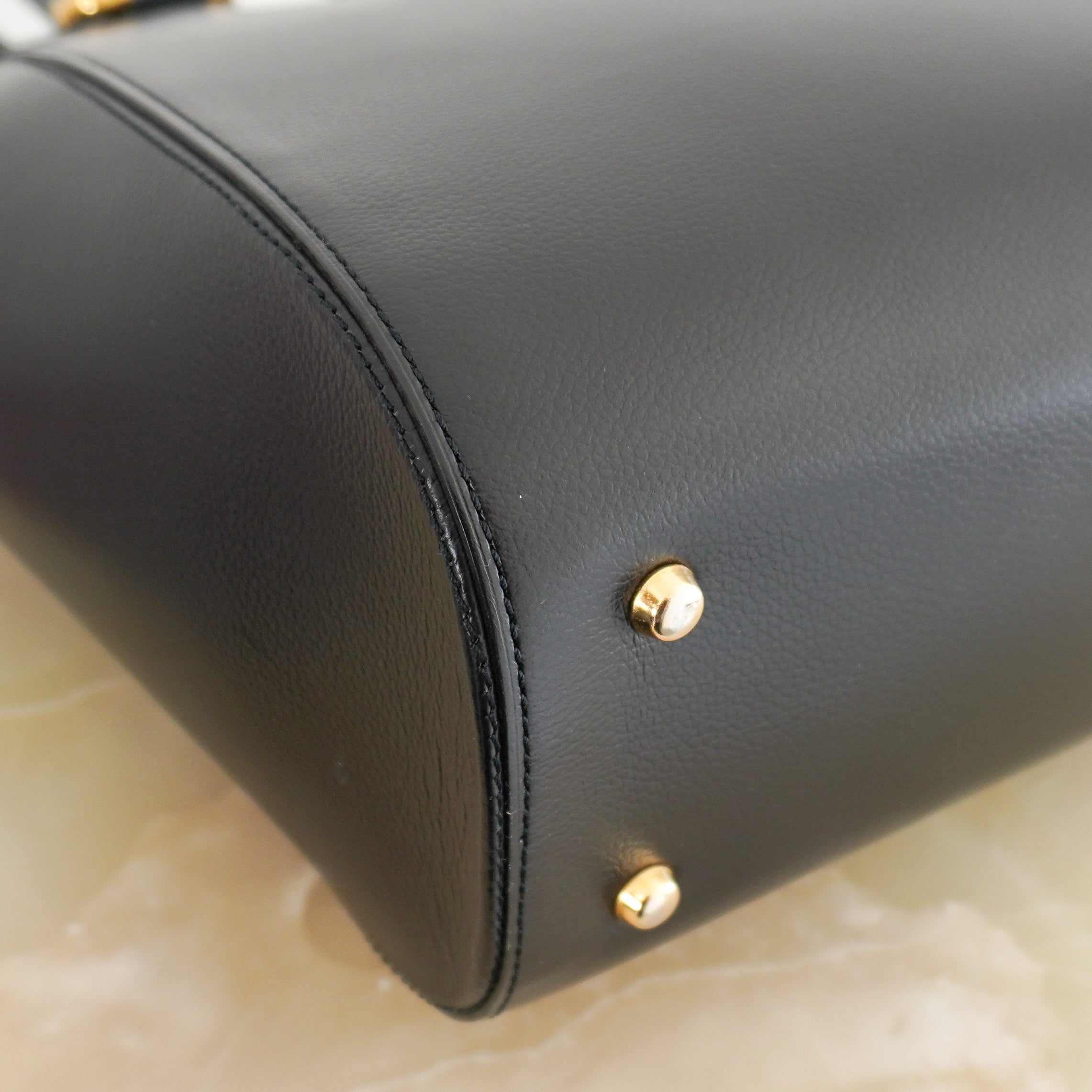 Delvaux Vintage Charme Bag in Black Calf Leather with Gold-Tone Hardware (RRP £3700) | Authentic Preloved