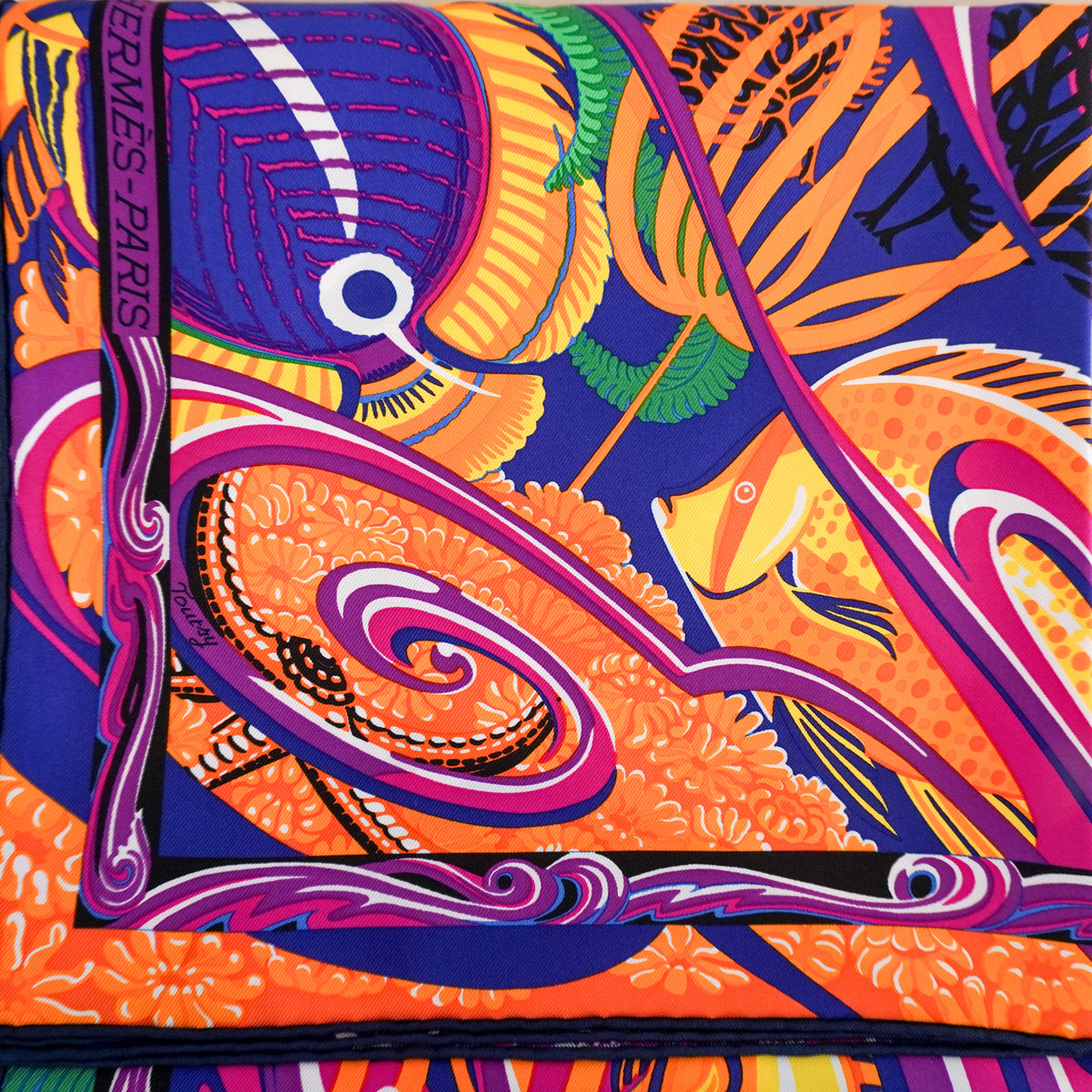 Hermes La Mer au ciel violet Carré scarf RRP £520| FINAL SALE Authentic Preloved