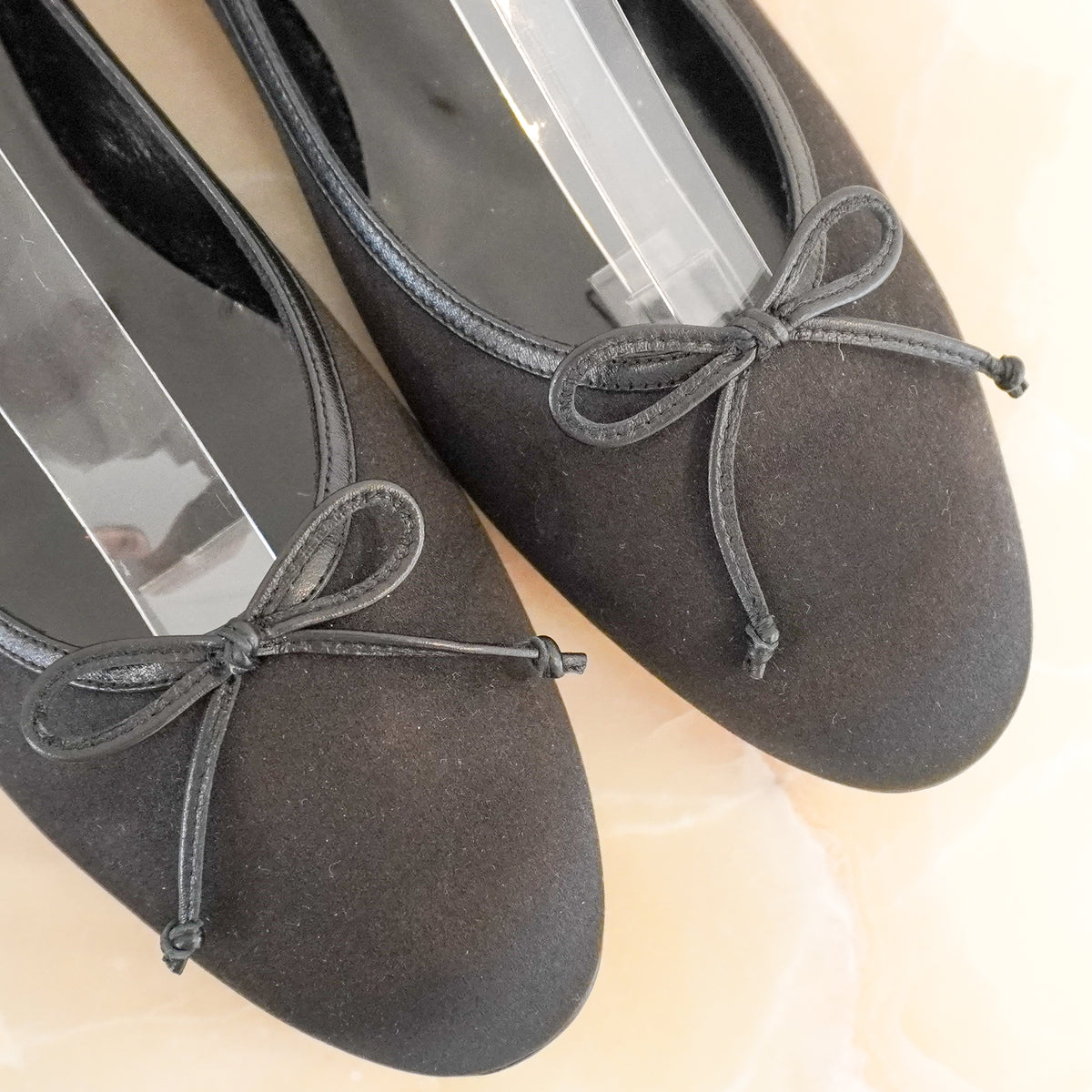 Manolo Blahnik Satin Black Ballet Flats RRP £700 | Authentic Preloved