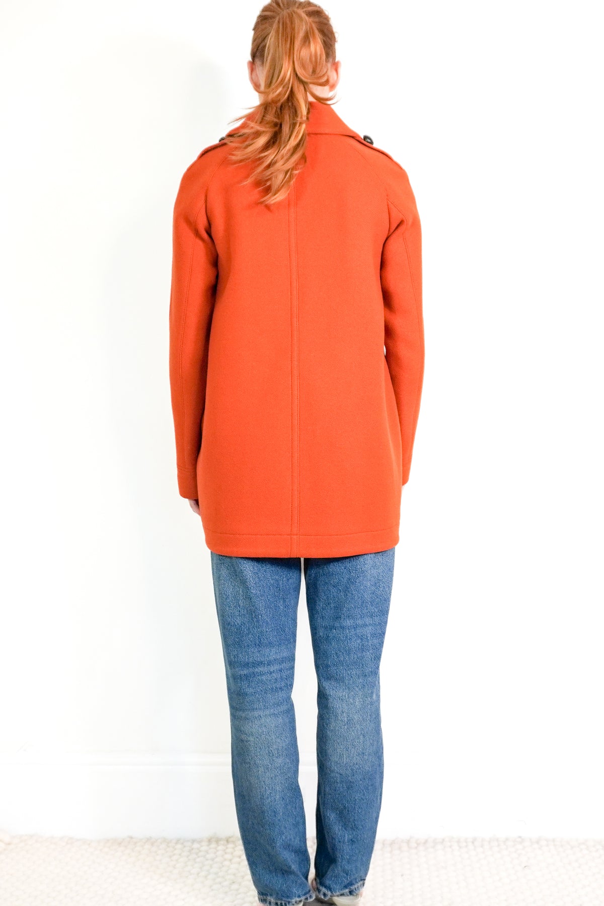Burberry Brit Orange Wool Trench Coat (RRP £1000) | Authentic Preloved