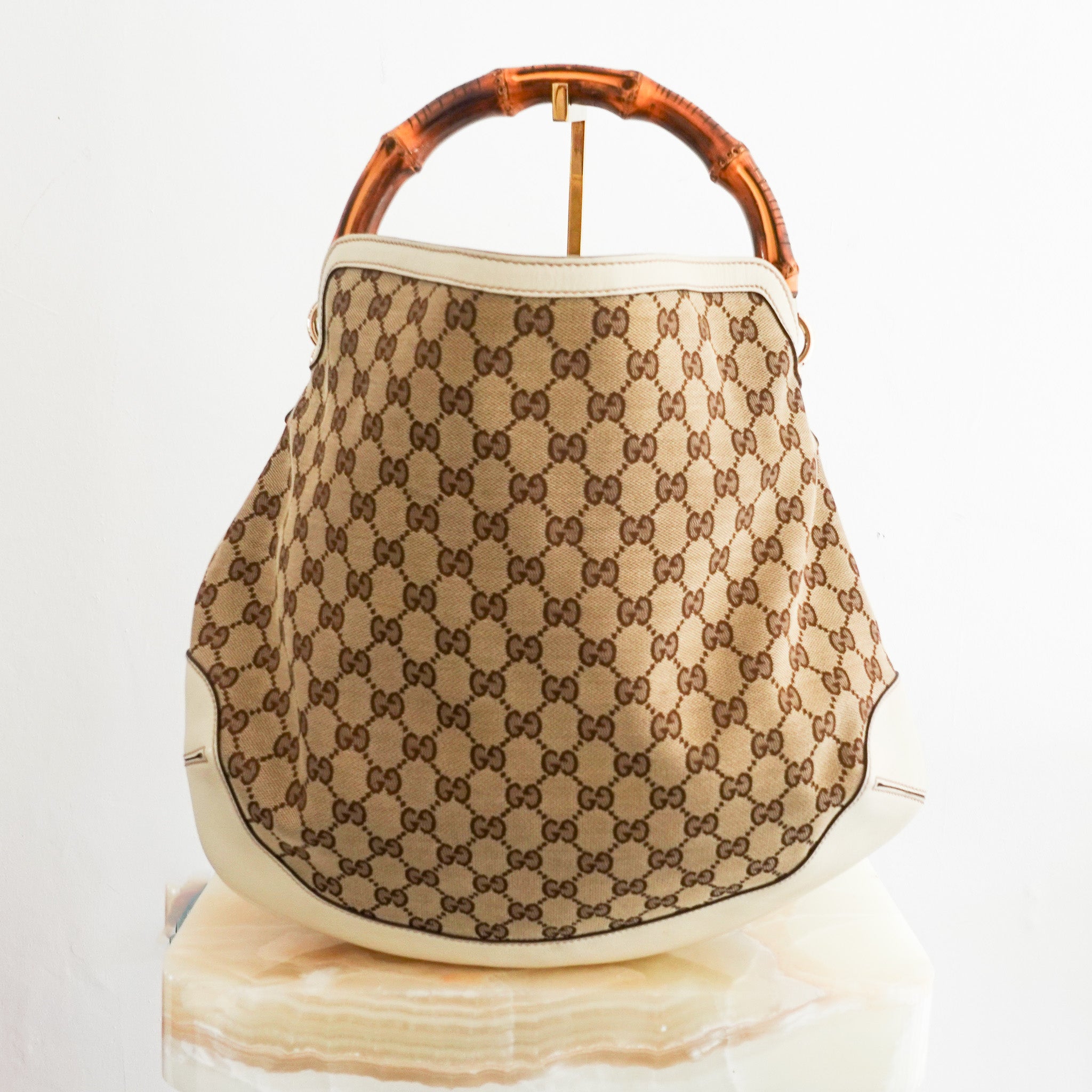 Bamboo top handle hobo bag RRP £700