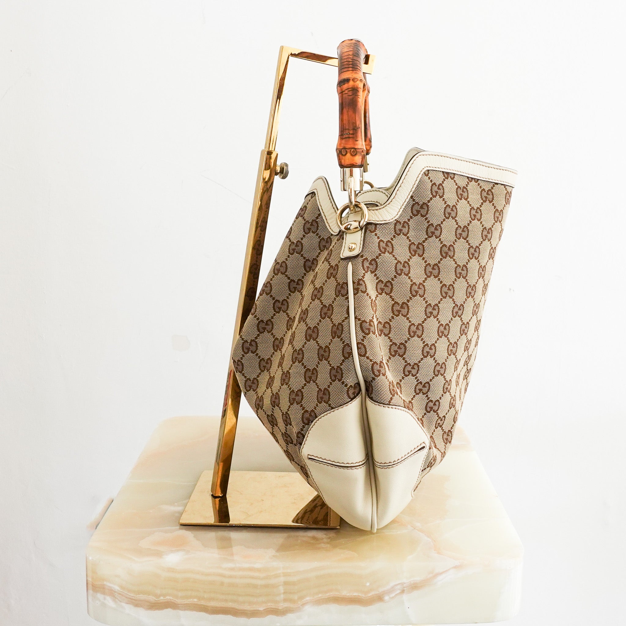 Bamboo top handle hobo bag RRP £700