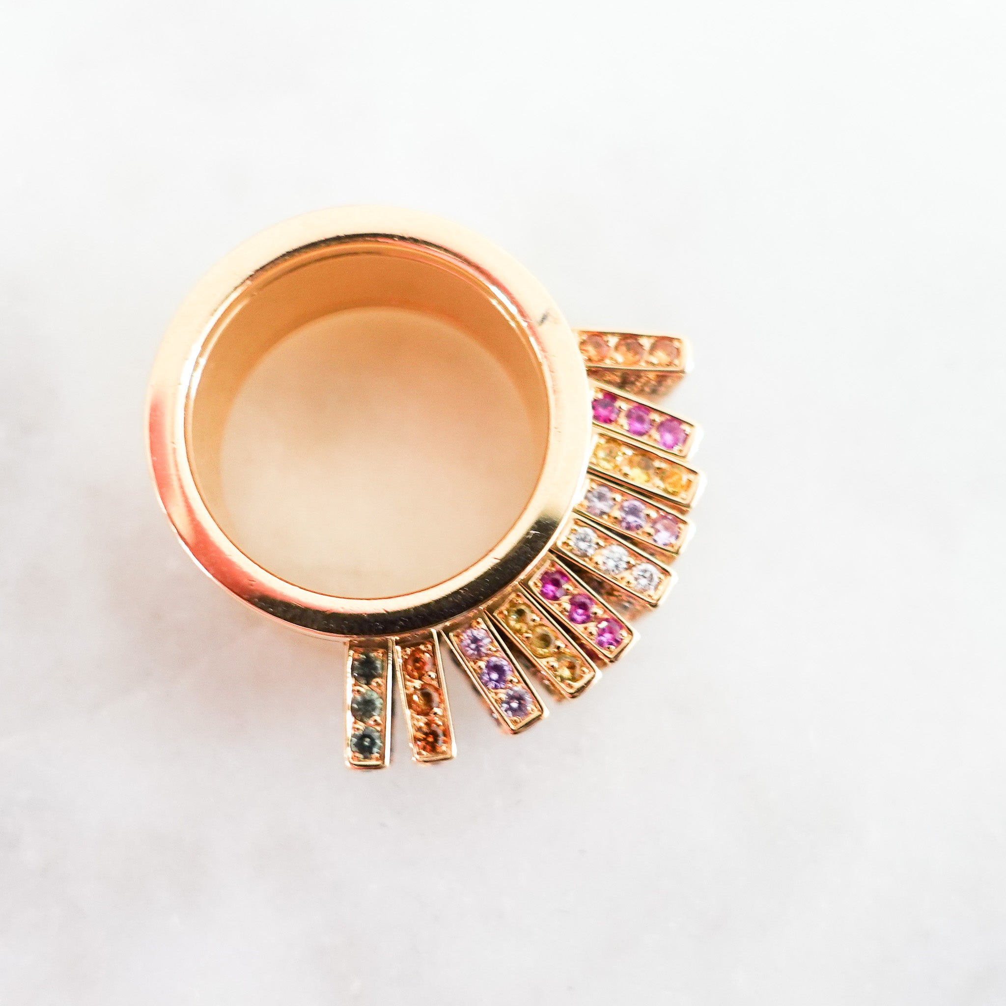 Cartier 18k Yellow Gold Multicoloured Paillettes Ring RRP £20k | Authentic Preloved - Reloved Again