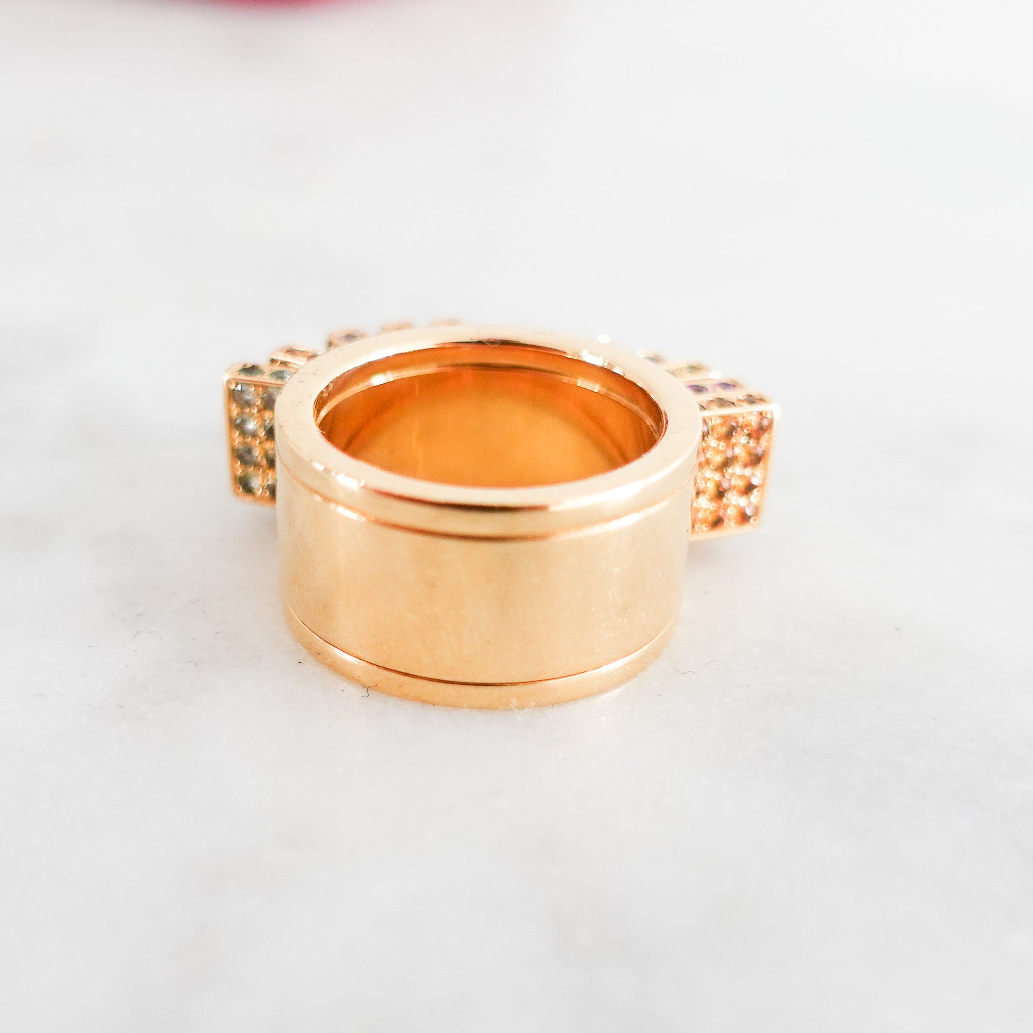 Cartier 18k Yellow Gold Multicoloured Paillettes Ring RRP £20k | Authentic Preloved - Reloved Again