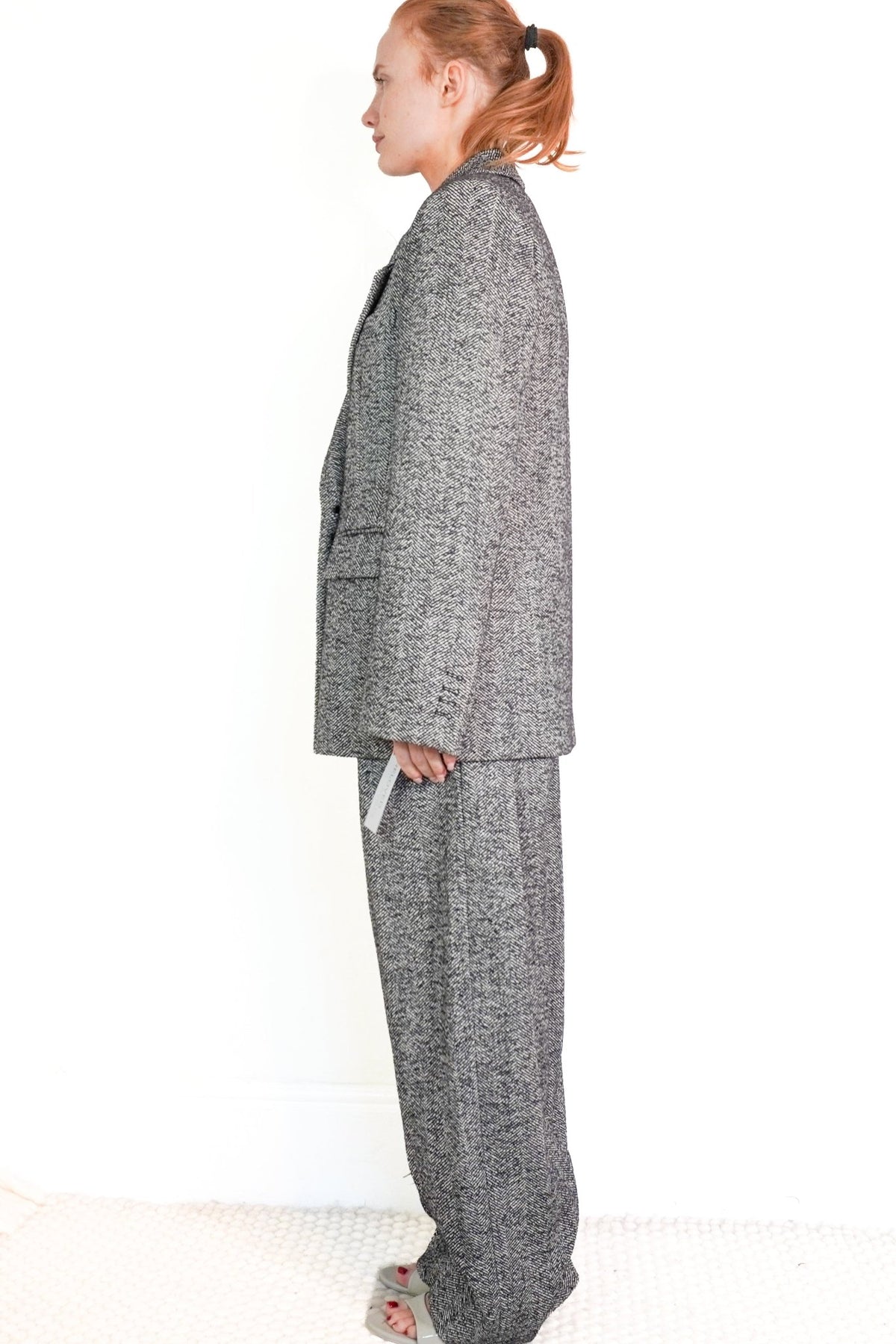 Victoria Beckham Herringbone Wool Trousers (RRP £650) | Authentic Preloved - Reloved Again