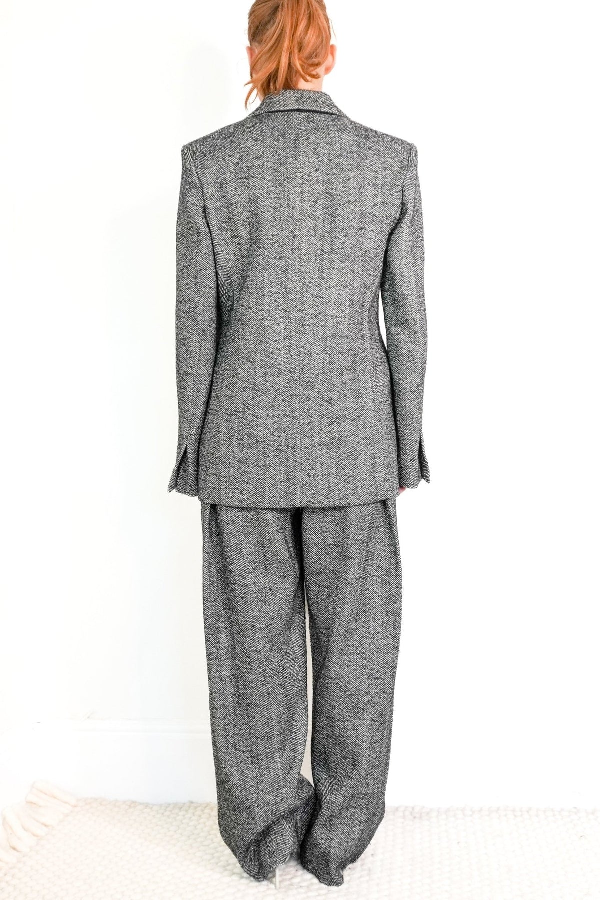 Victoria Beckham Herringbone Wool Trousers (RRP £650) | Authentic Preloved - Reloved Again