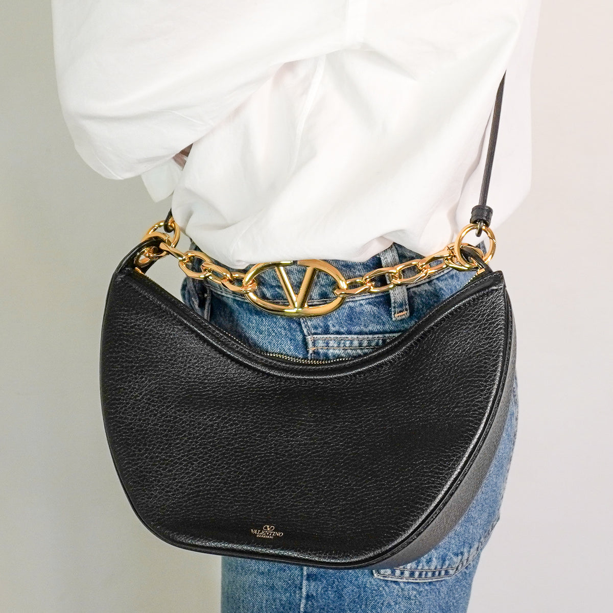 Valentino Garavani VLogo Moon Bag (RRP £1600) | Authentic Preloved - Reloved Again