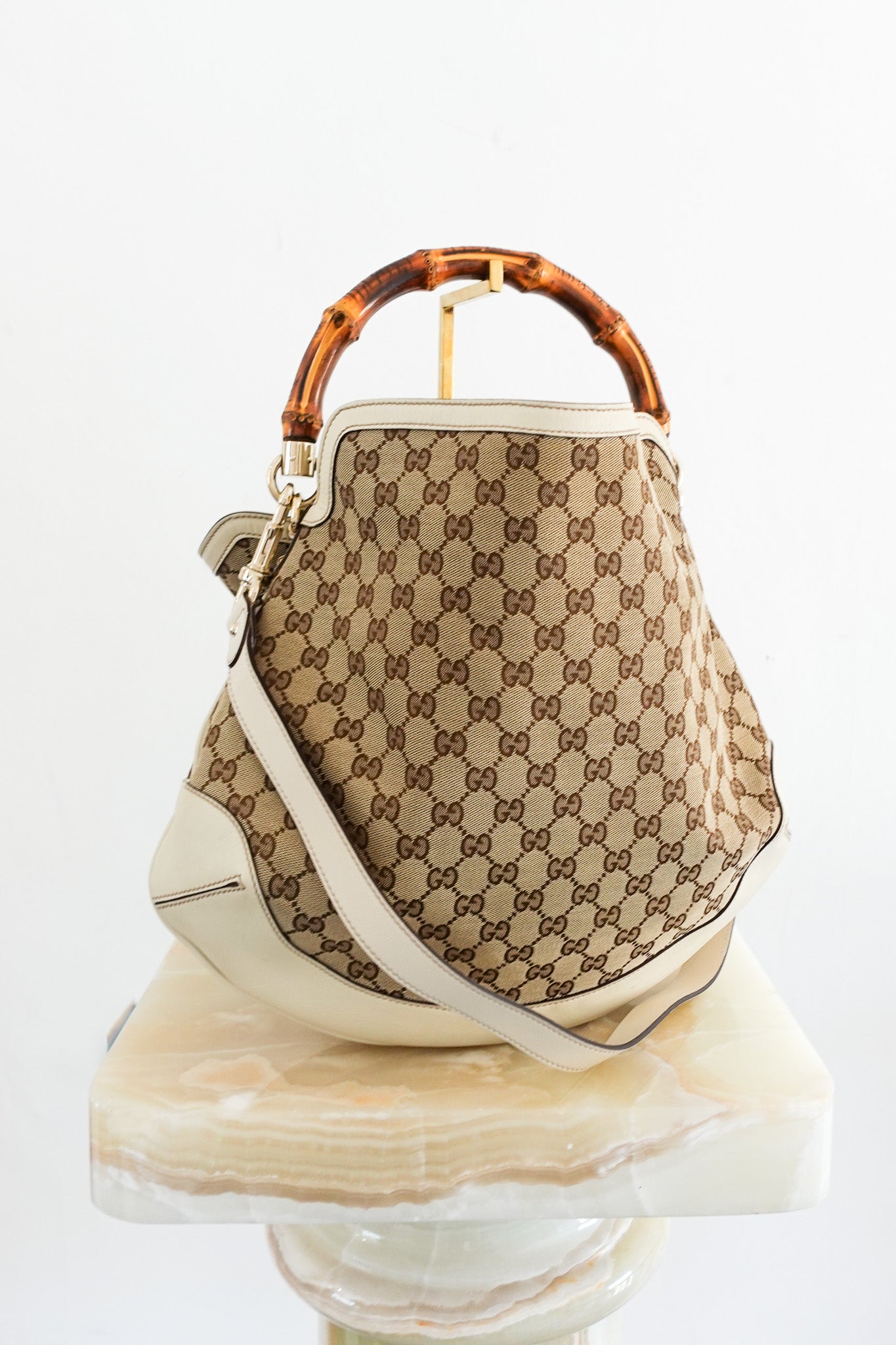 Bamboo top handle hobo bag RRP £700