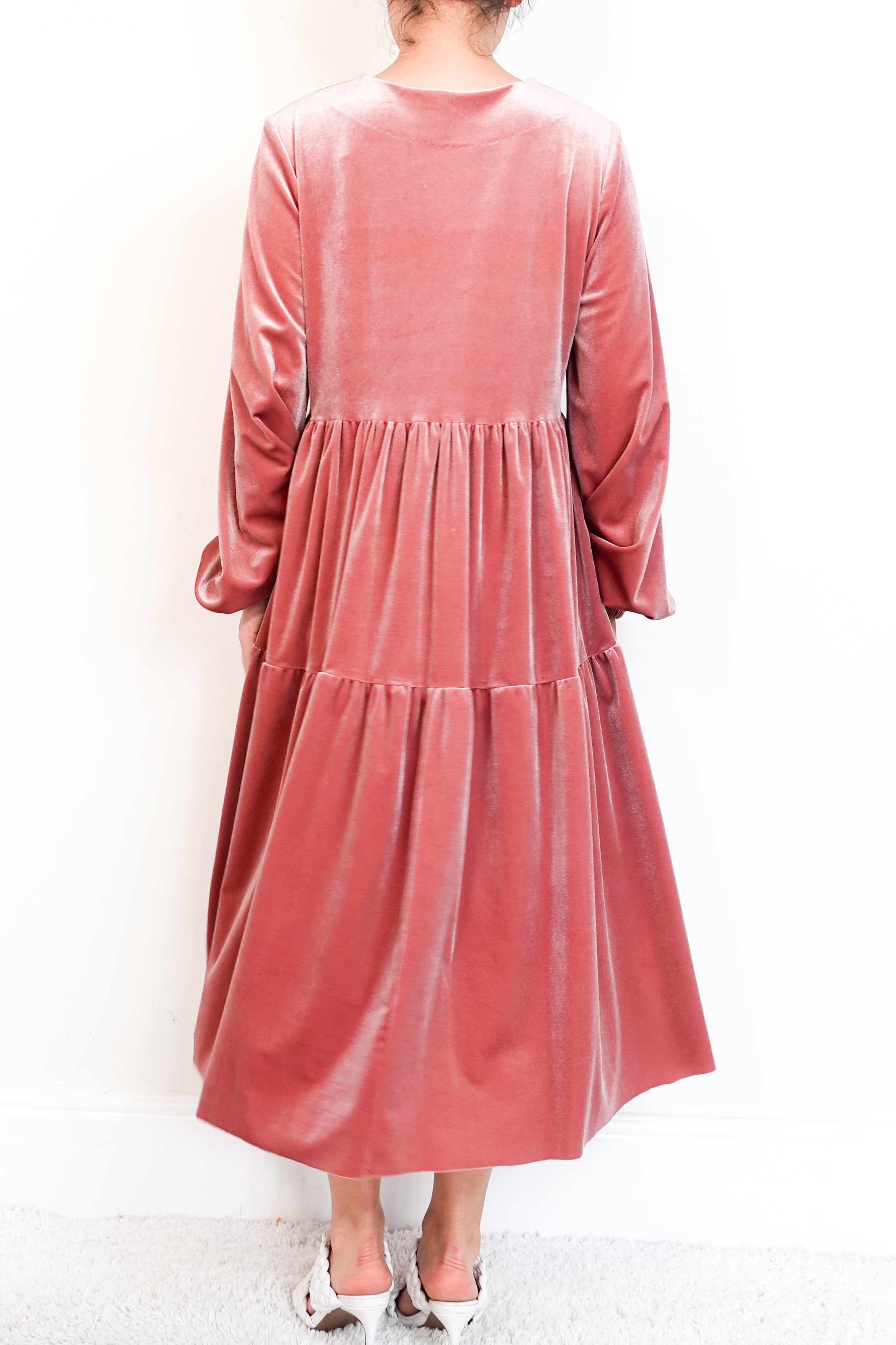 Johanna Sands pink velvet dress RRP £270