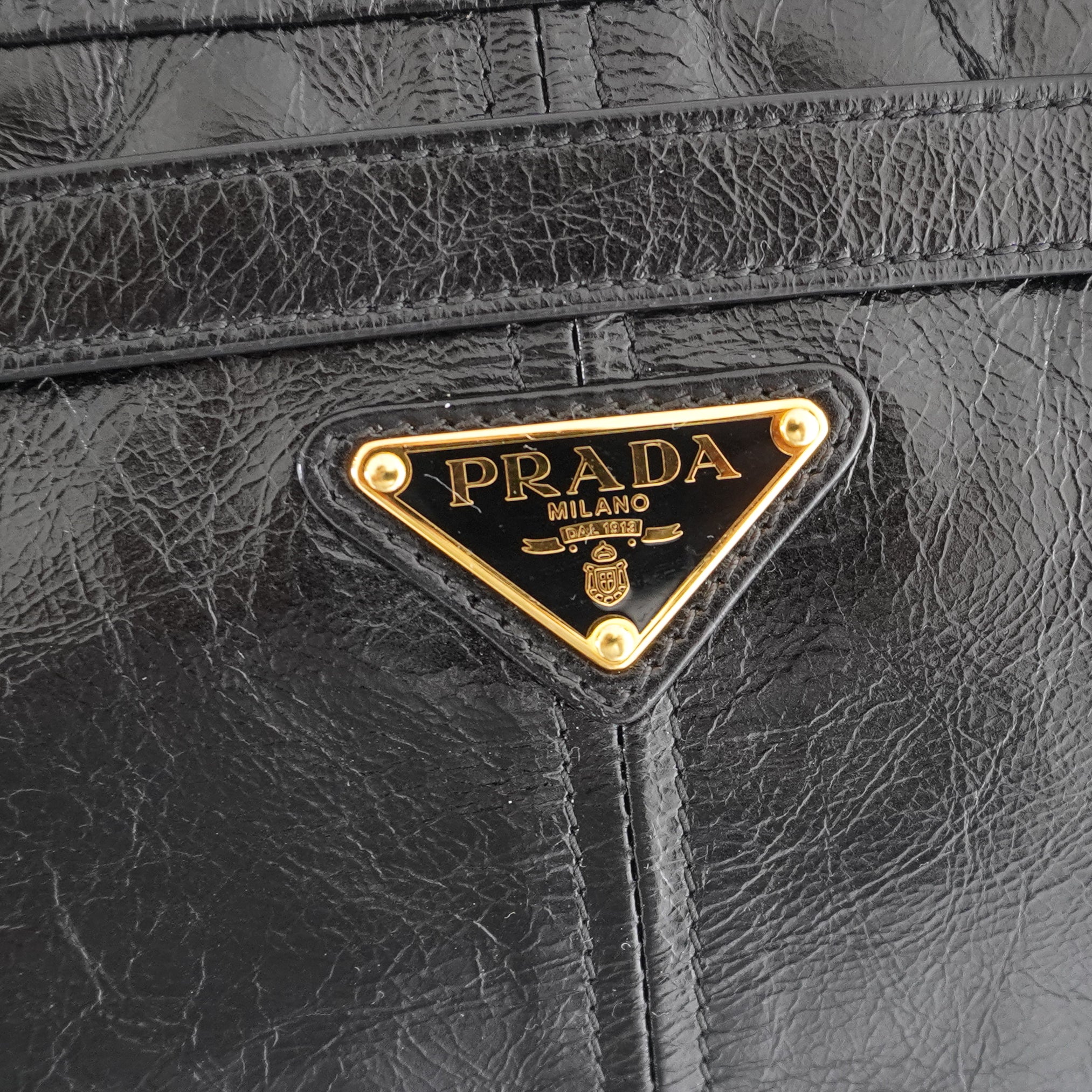 Prada Bonnie Extra-Large Leather Bag in Black (RRP £2700) | Authentic Preloved