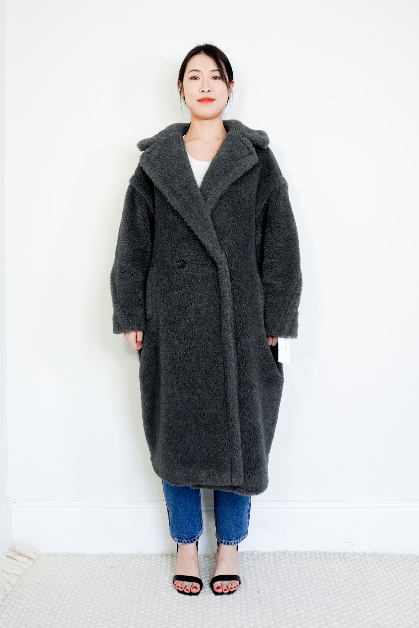 Max Mara Grey Teddy Bear Coat RRP £2580 | Authentic Preloved - Reloved Again