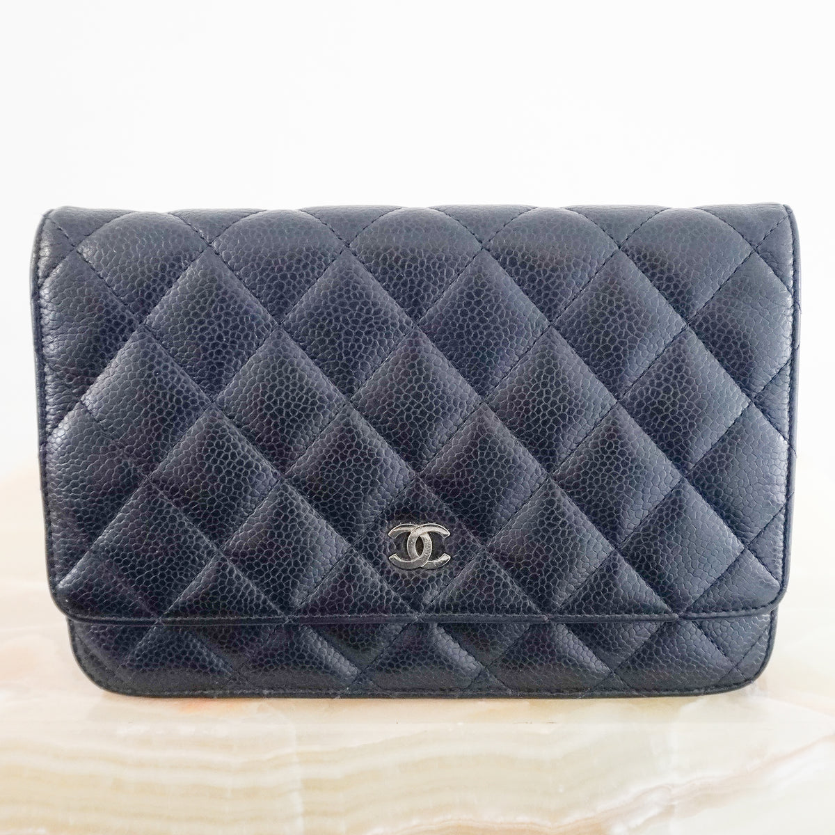 Chanel WOC Classic Navy Silver Hardware (RRP £2930) | Authentic Preloved