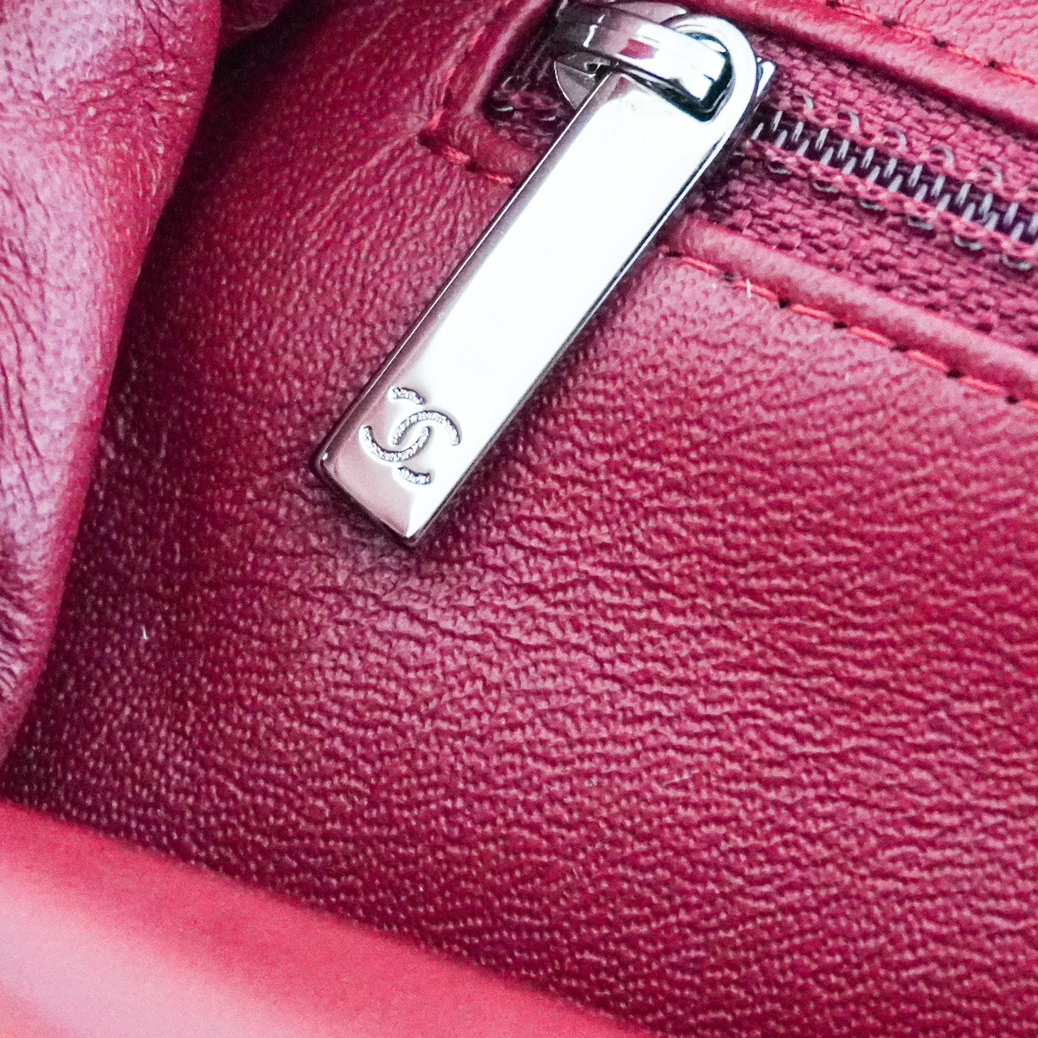 Chanel Quilted Kisslock Lambskin Clutch in Burgundy | Authentic Preloved - Reloved Again