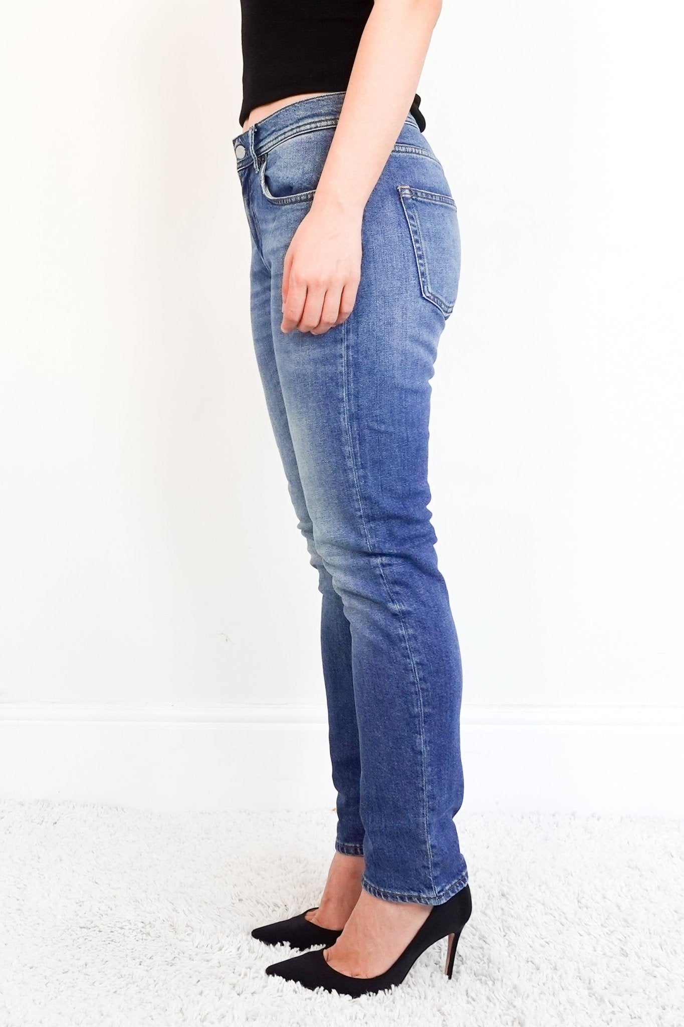 Melk Mid Blue AW18 Straight Leg Jeans RRP £200 - Reloved Again