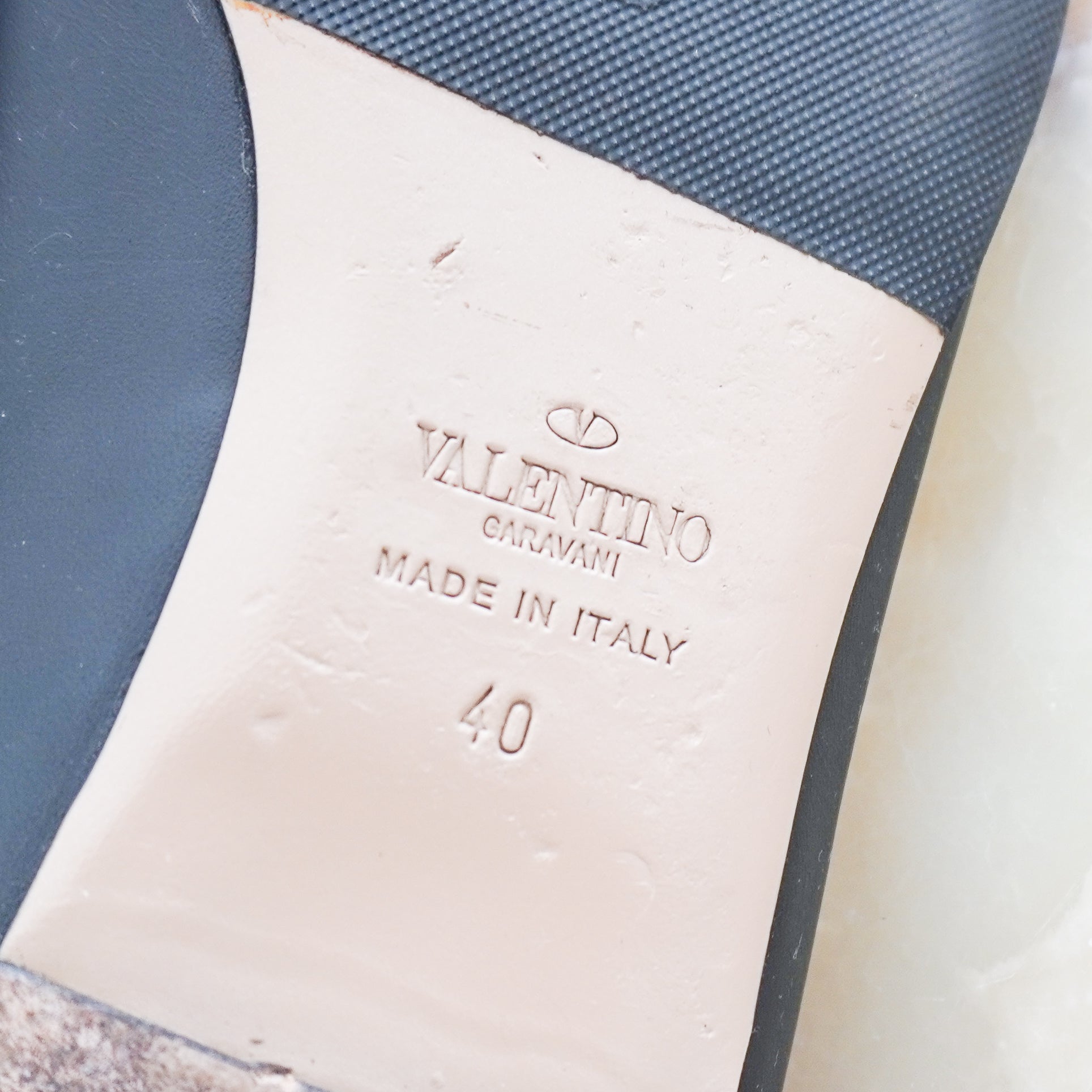 Valentino Rockstud Flats in Black/Mauve (RRP £680) | Authentic Preloved - Reloved Again