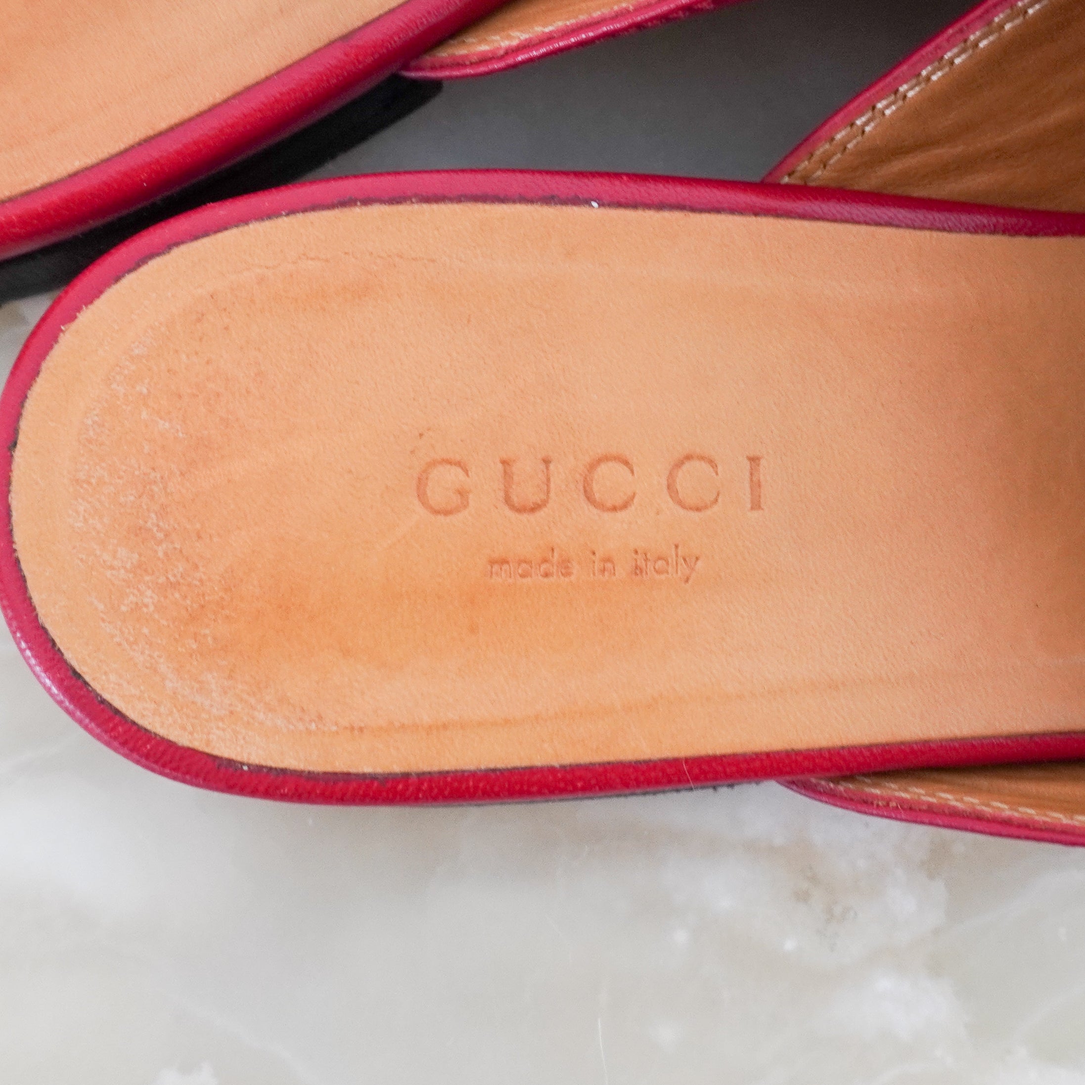 Gucci Princetown Red Leather Horsebit Mules (RRP £760) | Authentic Preloved