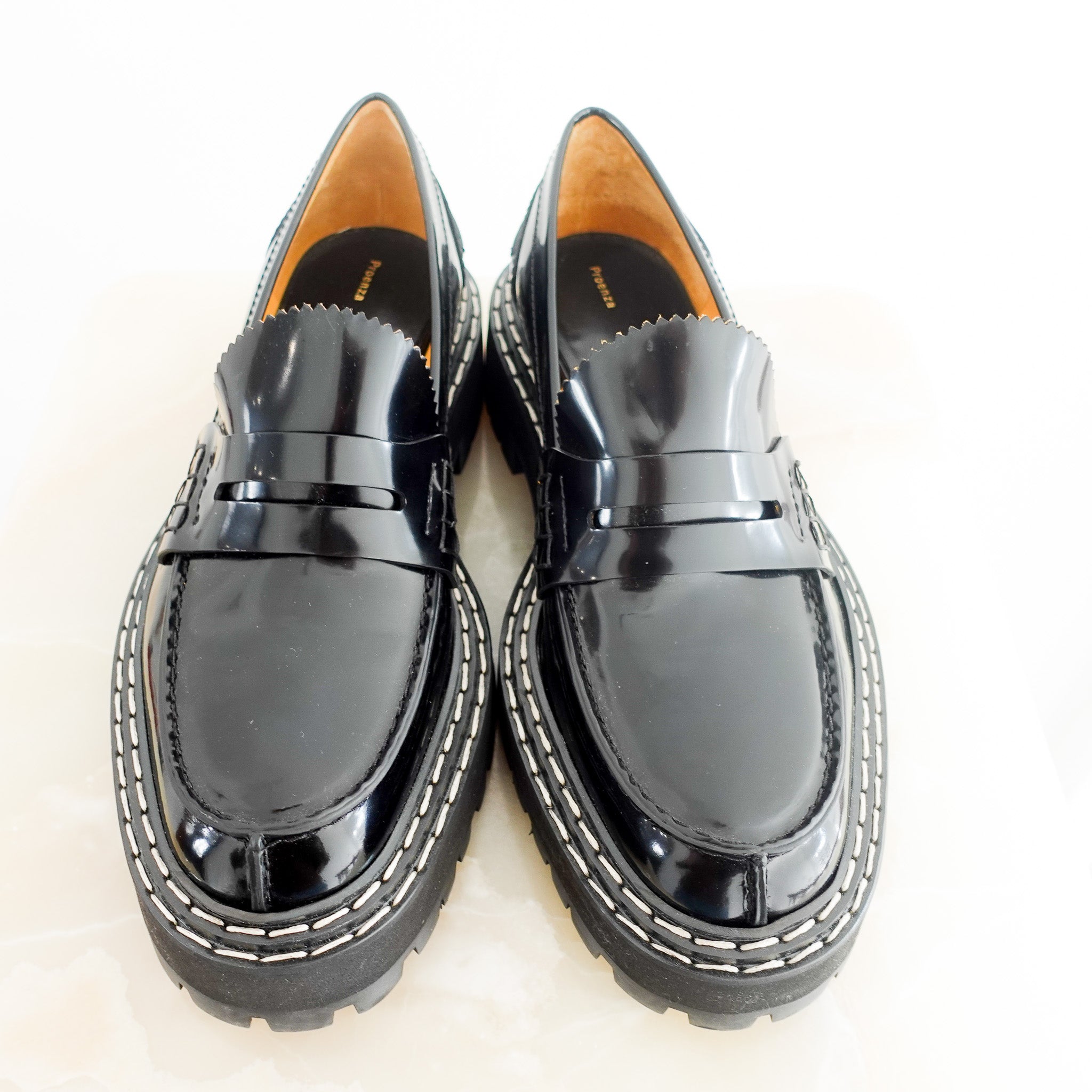 Proenza Schouler Gloss Leather Platform Loafers RRP £448 | Authentic Preloved