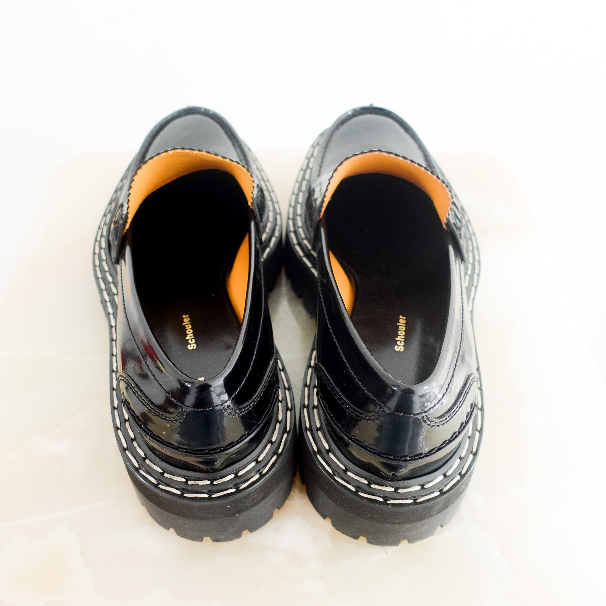 Proenza Schouler Gloss Leather Platform Loafers RRP £448 | Authentic Preloved