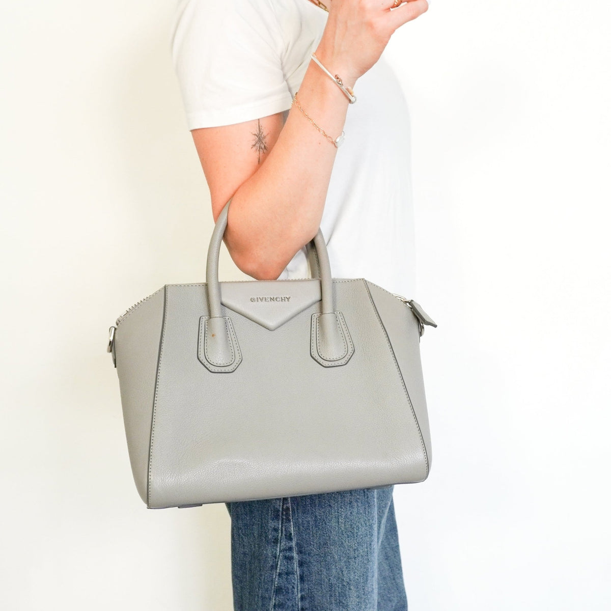 Givenchy Medium Antigona Bag Pearl Grey Sugar (RRP £1690) | Authentic Preloved - Reloved Again