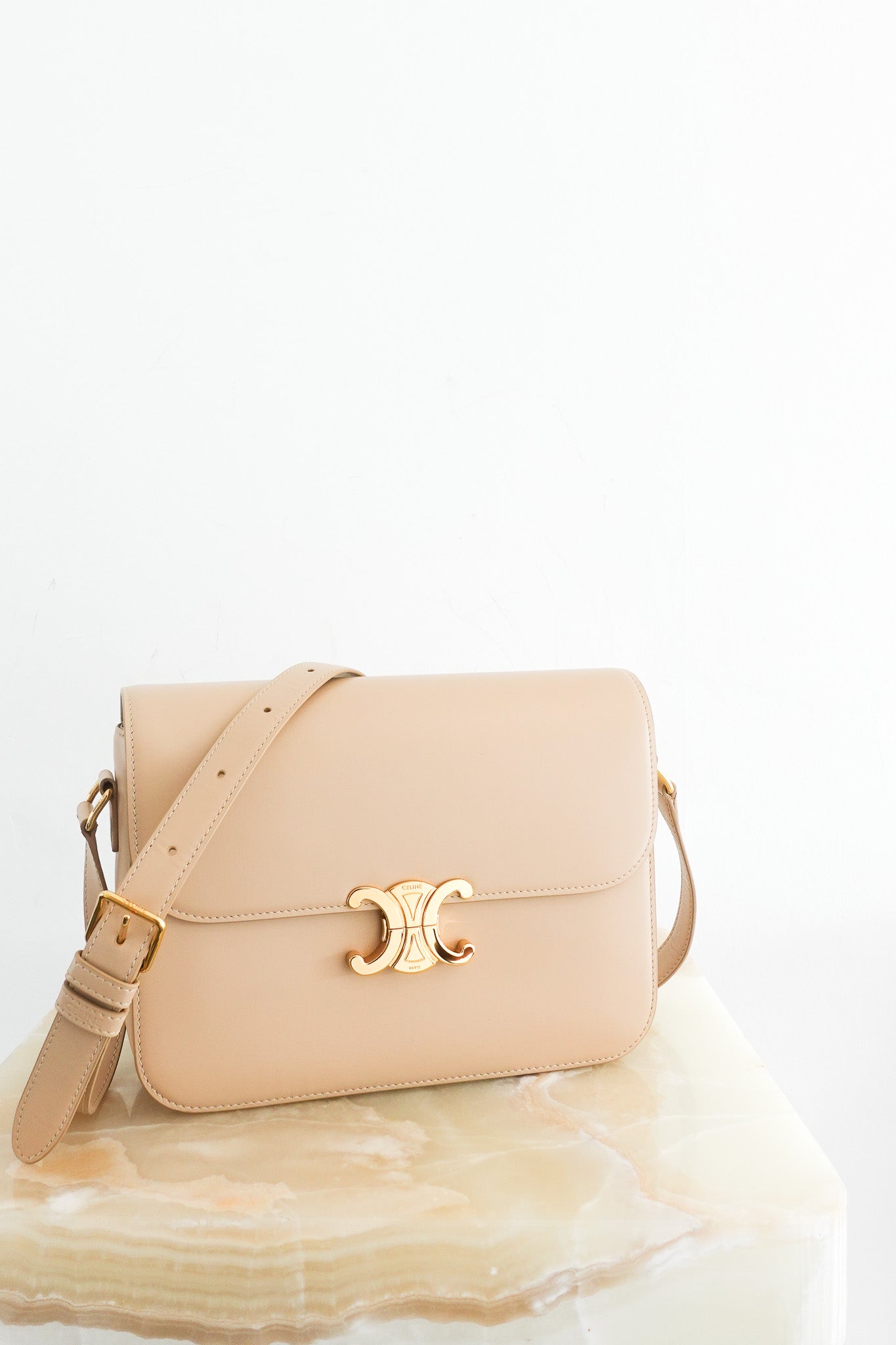 Celine Medium Triomphe Bag in Oat Beige £3000 | Authentic Preloved - Reloved Again