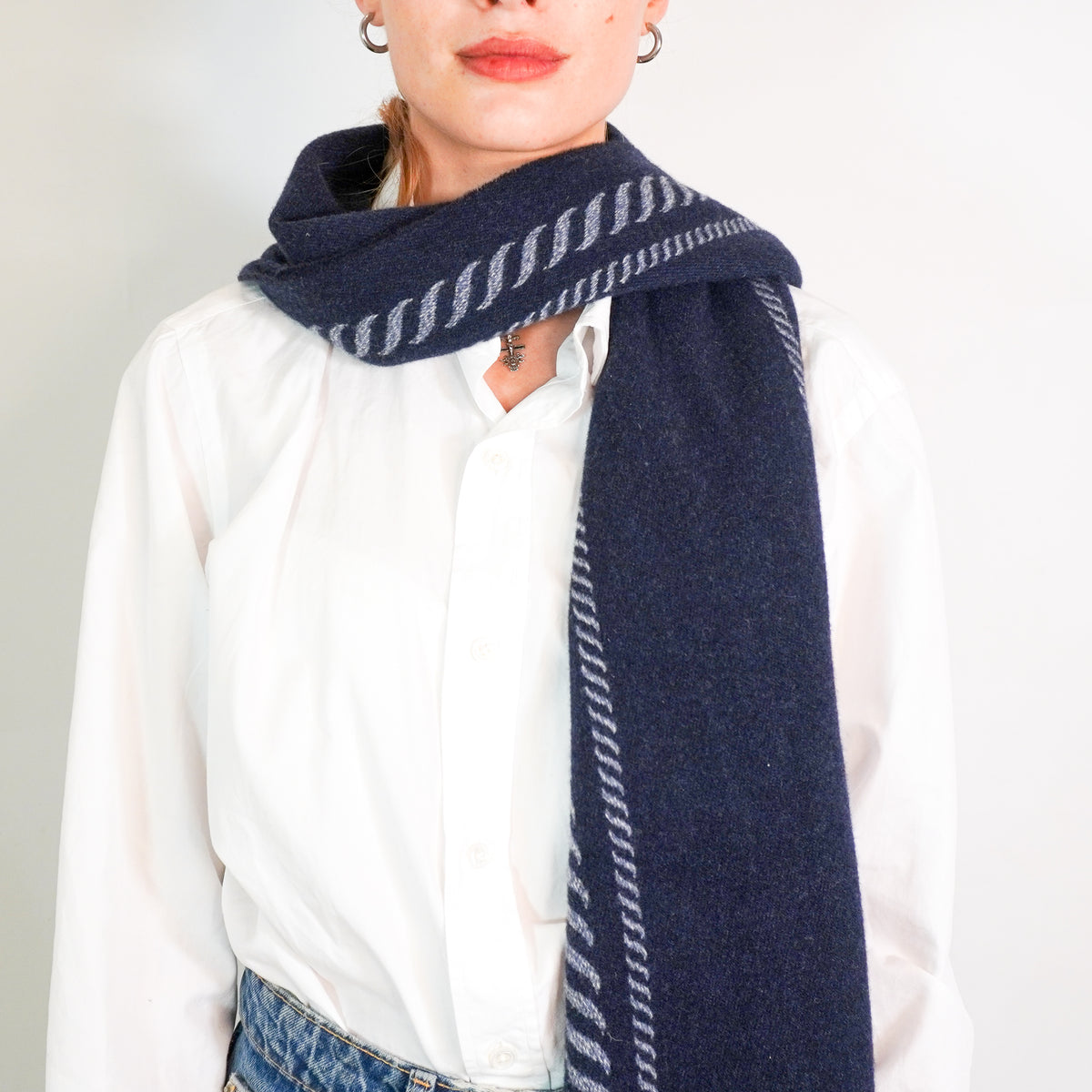 Prada Jaquard Knit Wool and Cashmere Scarf (RRP £400) | FINAL SALE Authentic Preloved