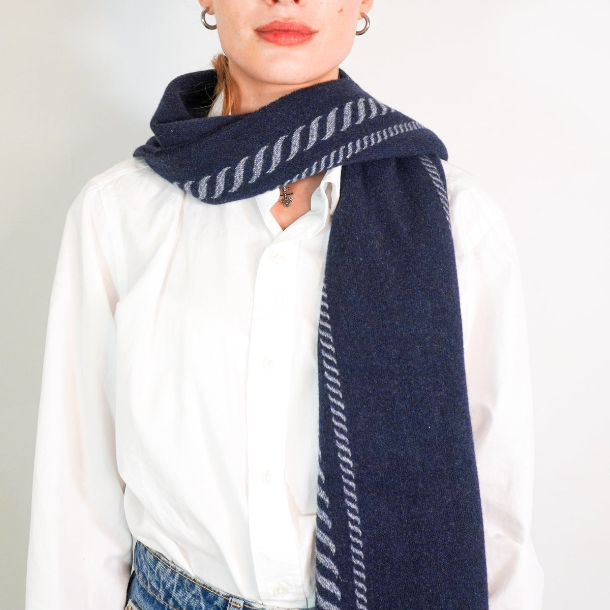 Prada Jaquard Knit Wool and Cashmere Scarf (RRP £400) | FINAL SALE Authentic Preloved - Reloved Again