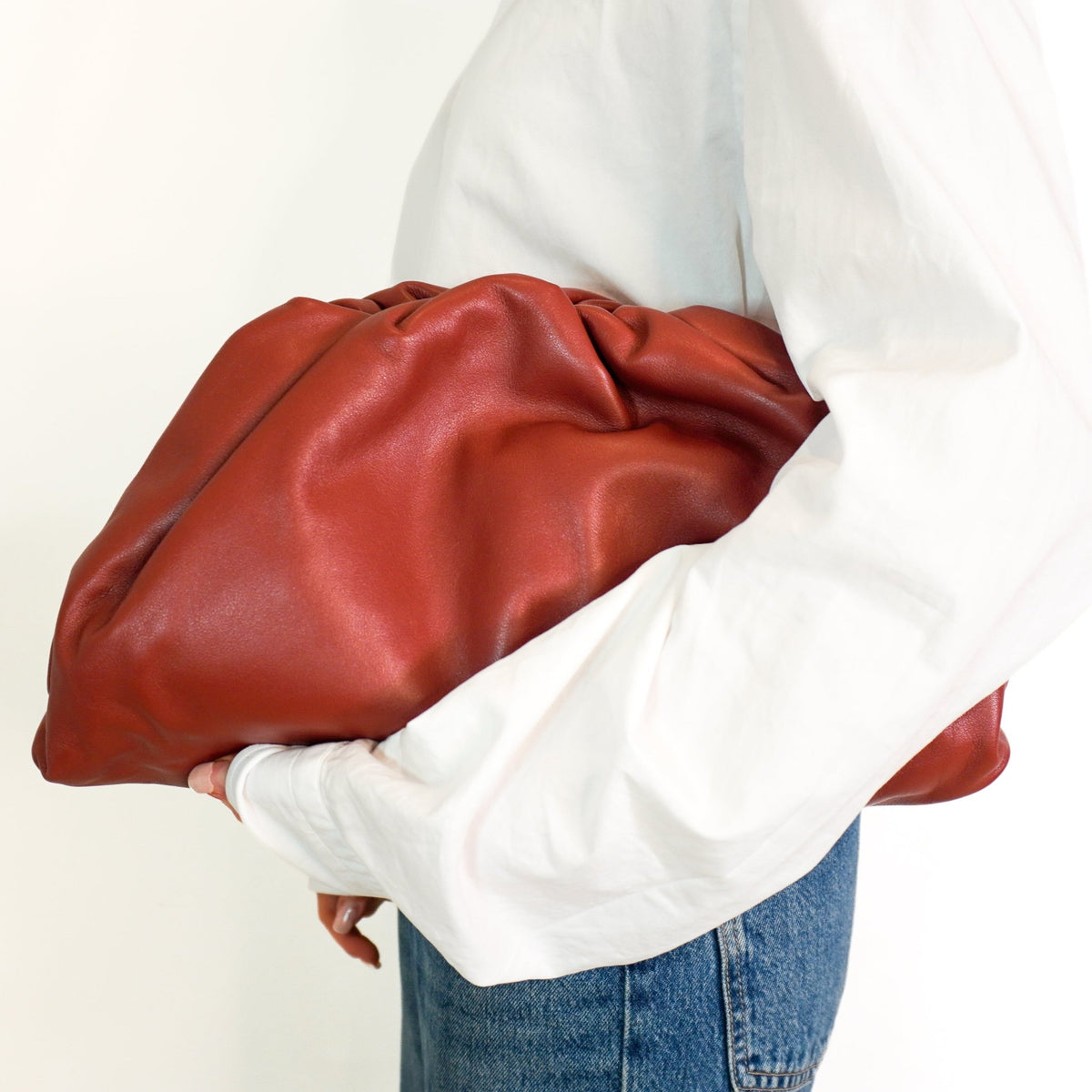 Bottega Oversized Cloud Clutch Rust (RRP £2600) | Authentic Preloved - Reloved Again
