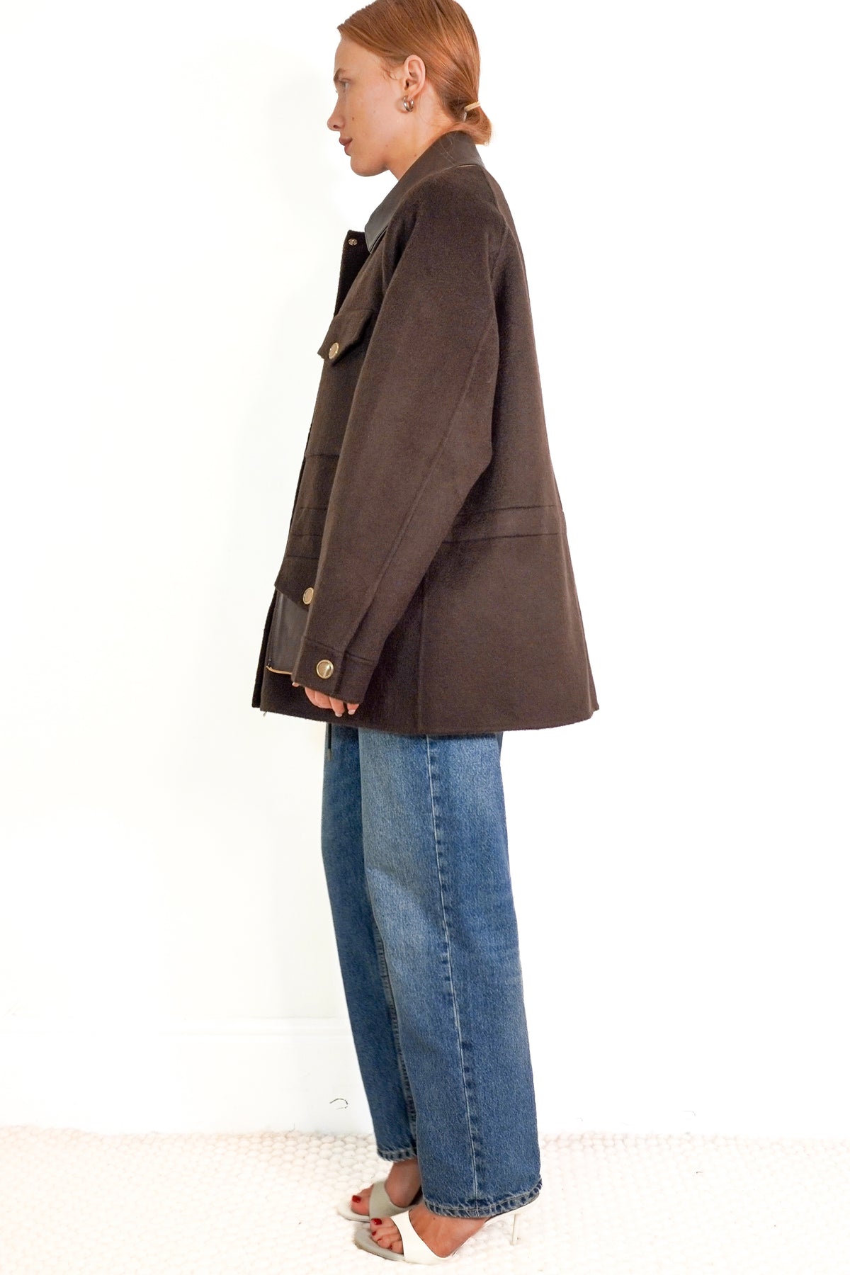 NWT Sandro Leather Collar Coat (RRP £590) | Authentic Preloved