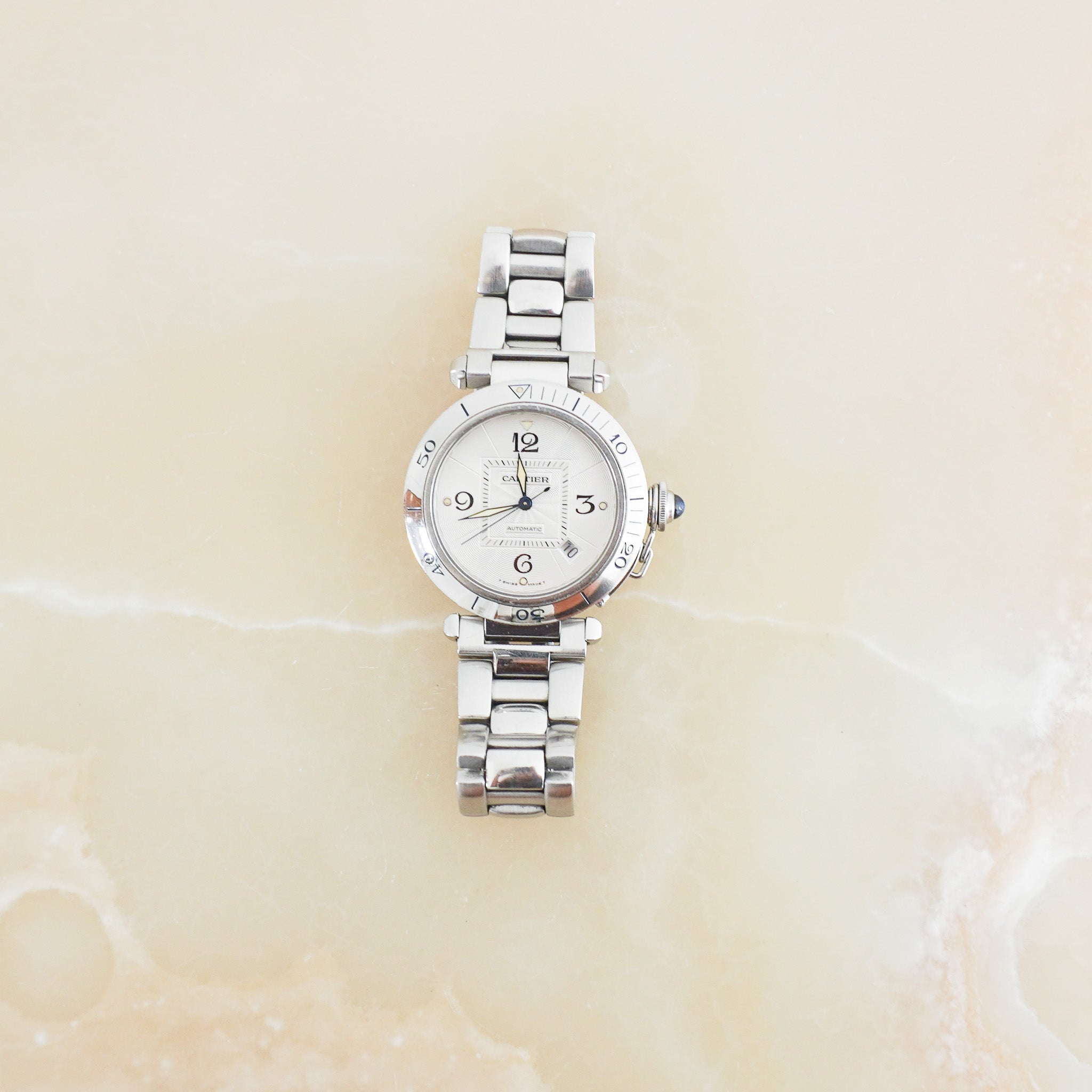 Cartier Sterling Silver Pasha de Cartier Automatic Watch (RRP £6000) | Authentic Preloved FINAL SALE - Reloved Again
