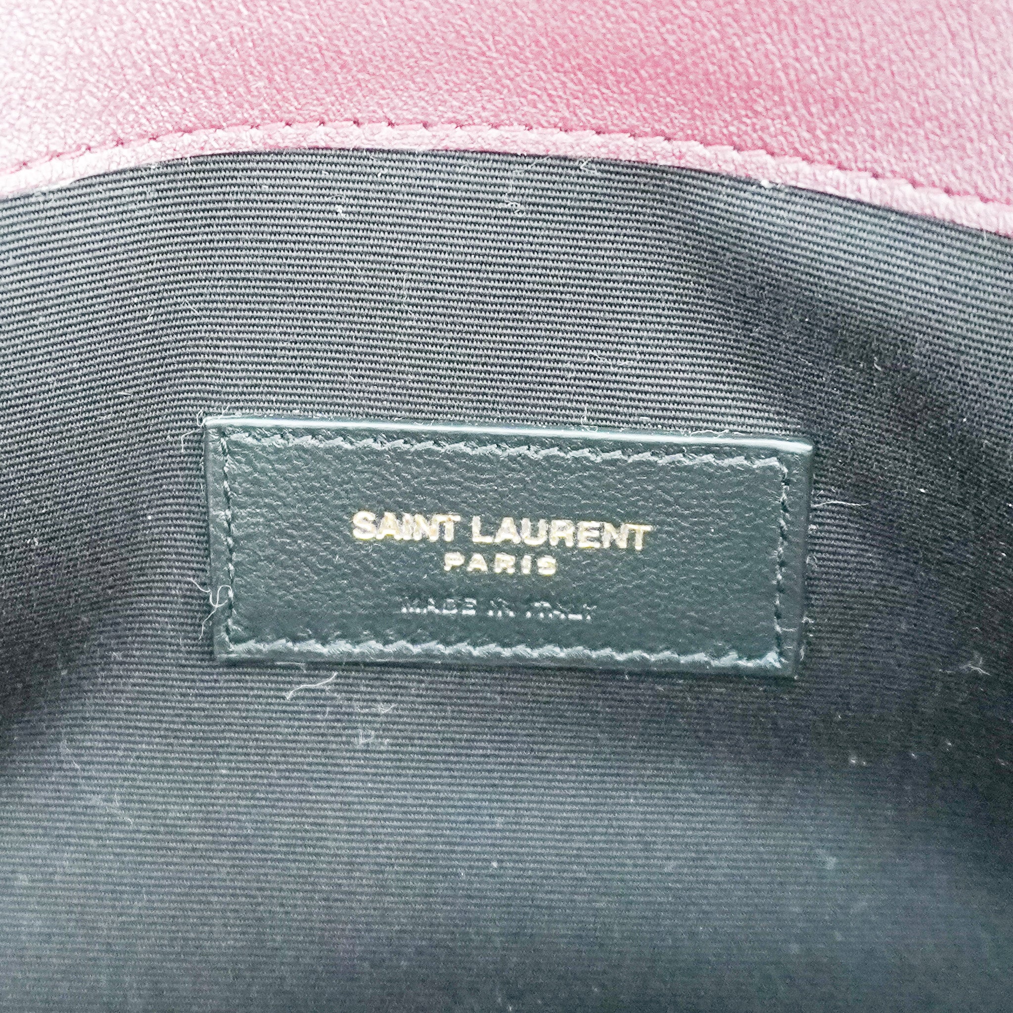 Saint Laurent Uptown Pouch in Burgundy Patent Leather (RRP £580) | Authentic Preloved