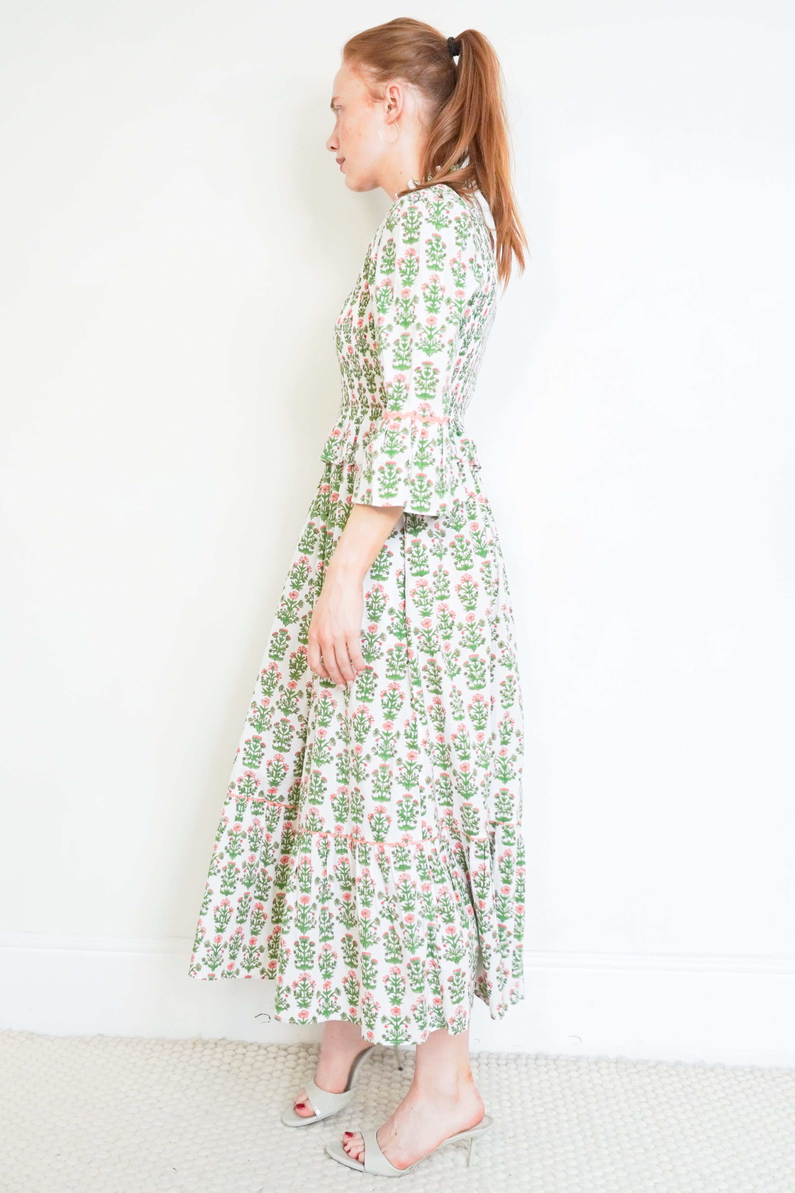 Green Pink City Prints Dress (RRP £215) | Authentic Preloved