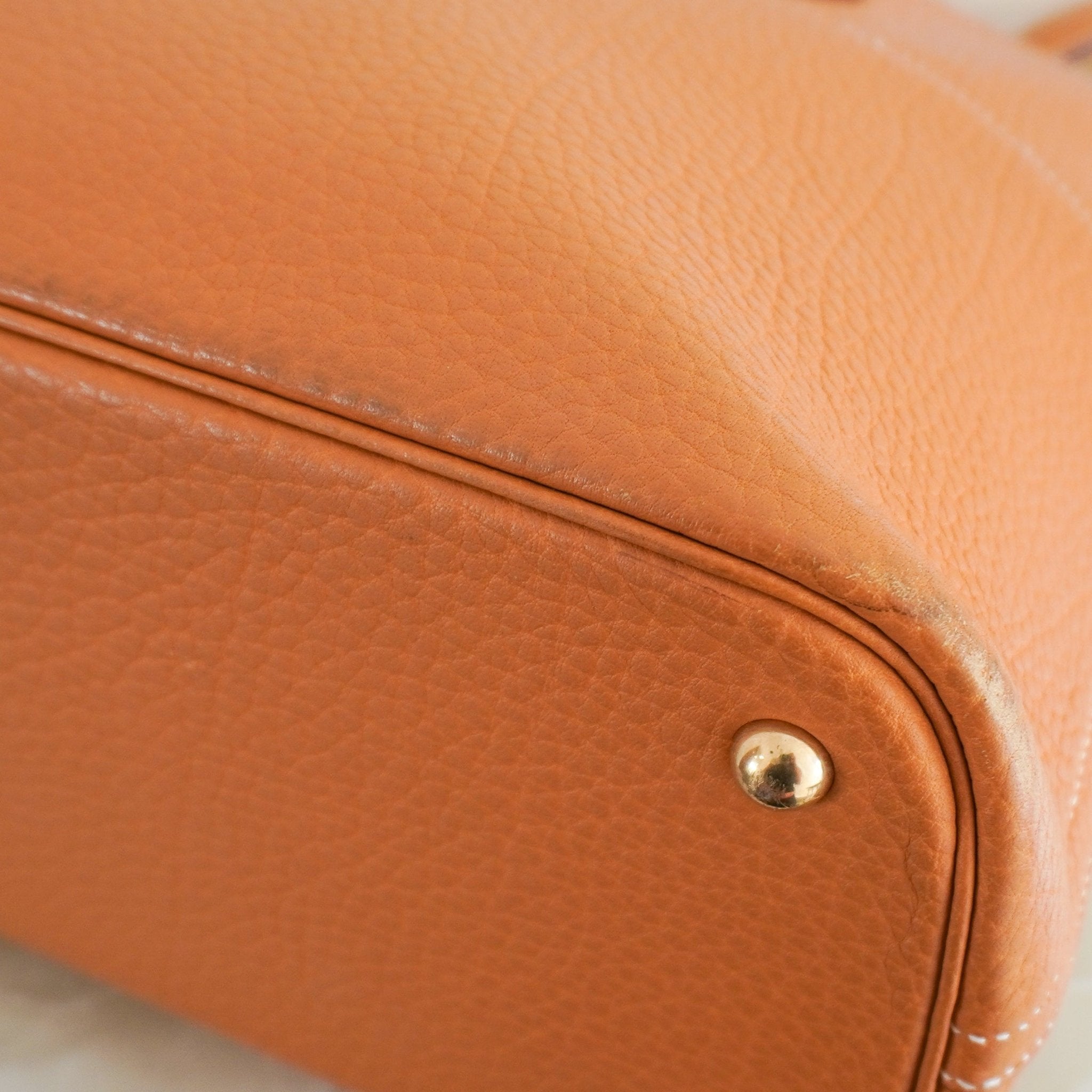 Hermès Bolide 35 Bag in Gold Togo Leather and Gold Tone Hardware (RRP £6000) | Authentic Preloved - Reloved Again