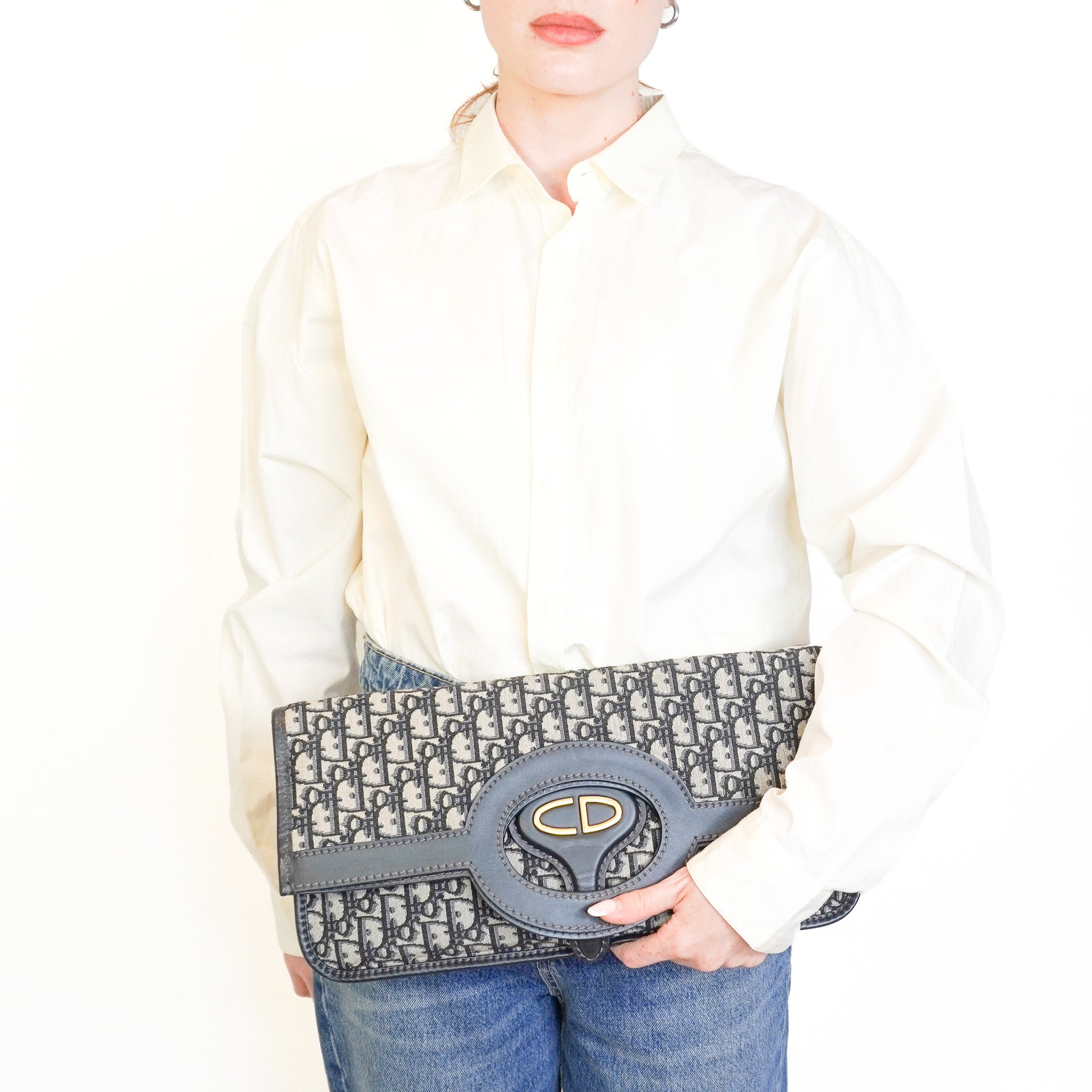 Christian Dior Oblique Fold Over Clutch (RRP £1,325) | Authentic Preloved