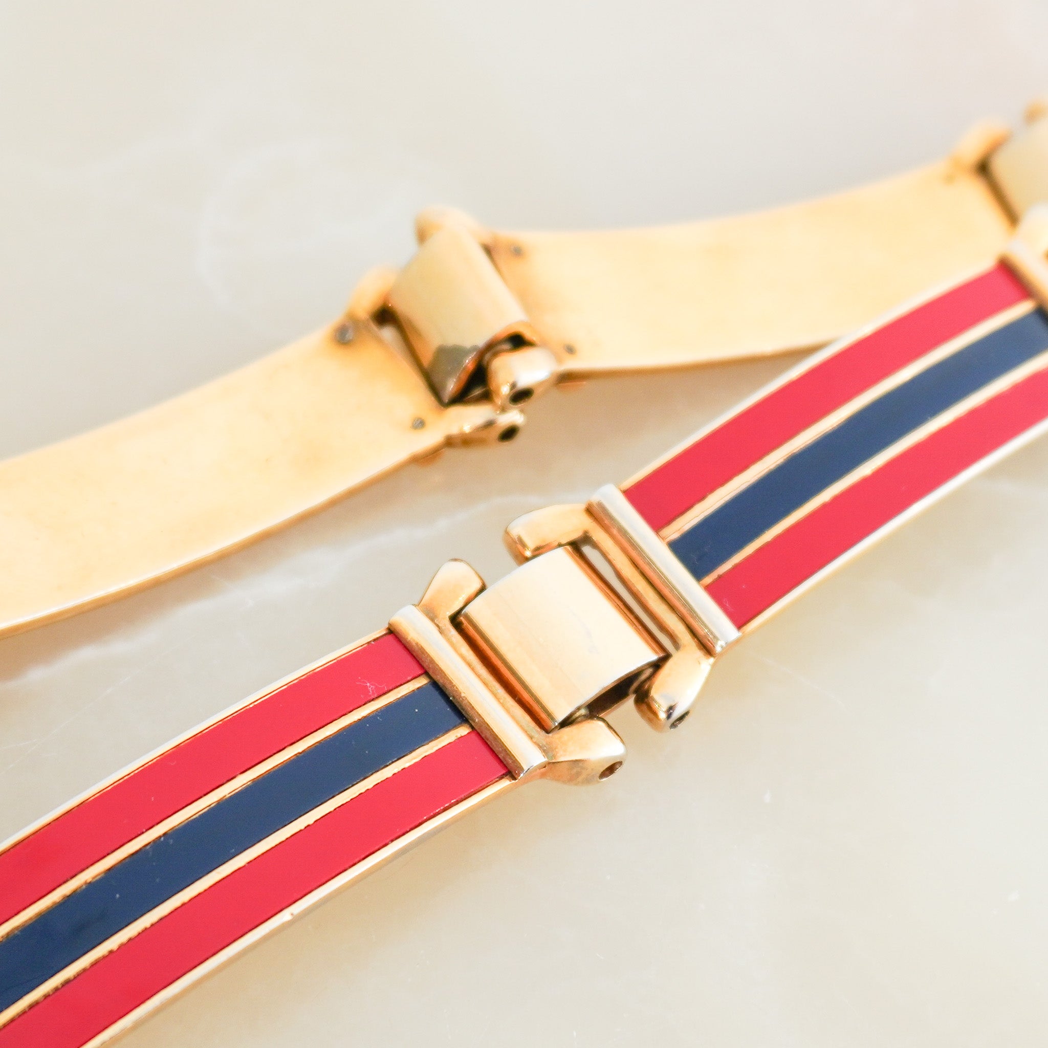 Gucci Vintage Striped Metal Link Belt RRP £595 | Authentic Preloved FINAL SALE - Reloved Again