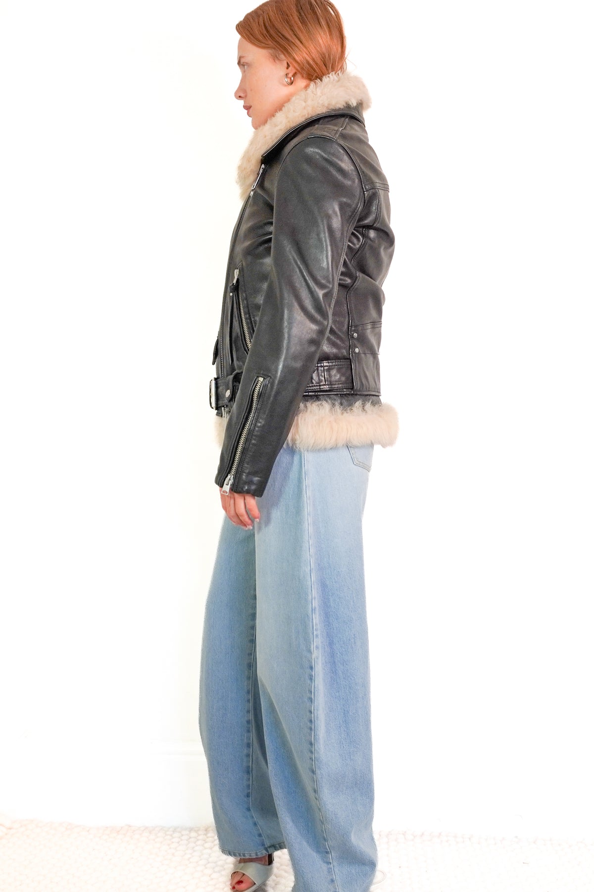AllSaints Luna 4-in-1 Shearling Biker Jacket (RRP £1000) | Authentic Preloved