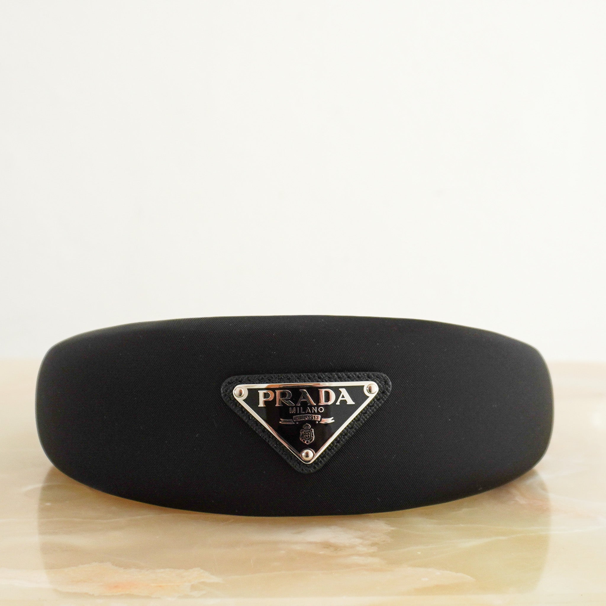 Prada Milano Logo Headband in Black (RRP £350) | Authentic Preloved FINAL SALE - Reloved Again