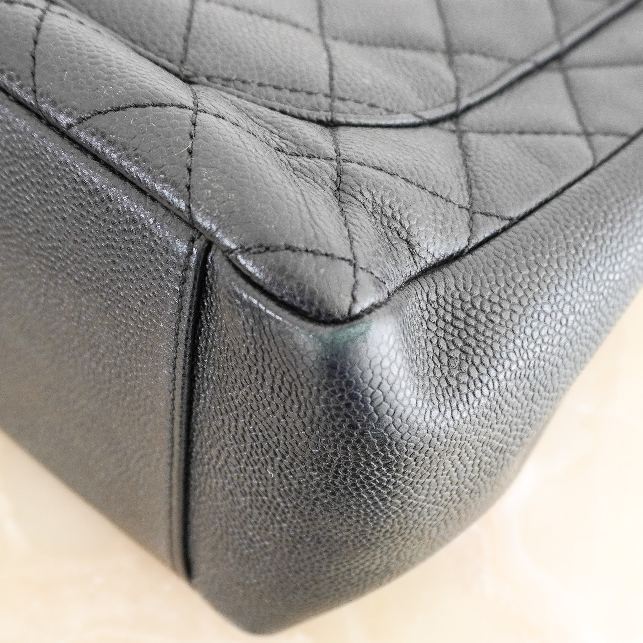 Chanel Grande Quilted Caviar Leather Black Shopper Tote RRP £5,200 | Authentic Preloved - Reloved Again