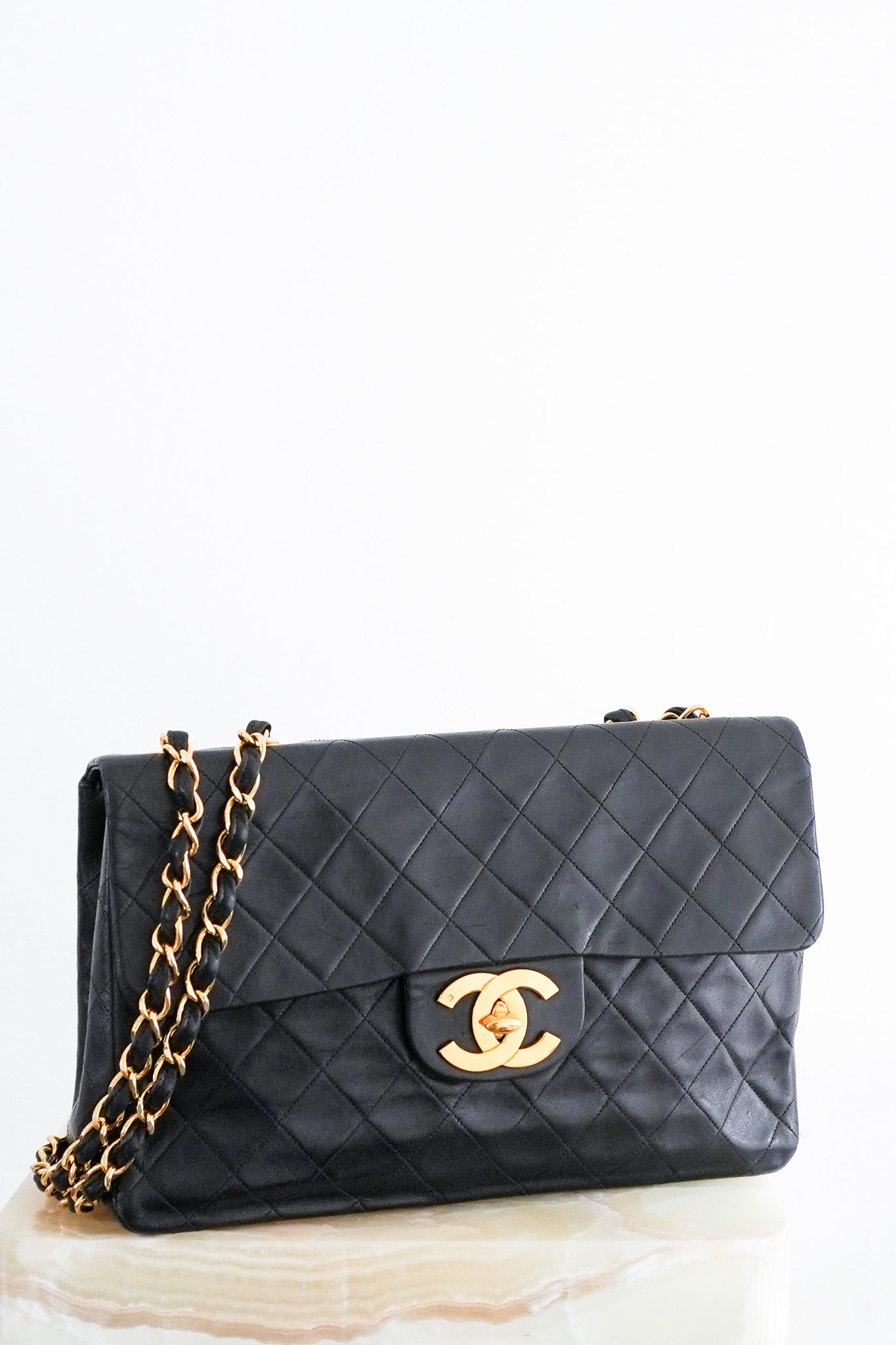 Chanel jumbo XL Classic Lambskin Single Flap crossbody bag-authentic preloved