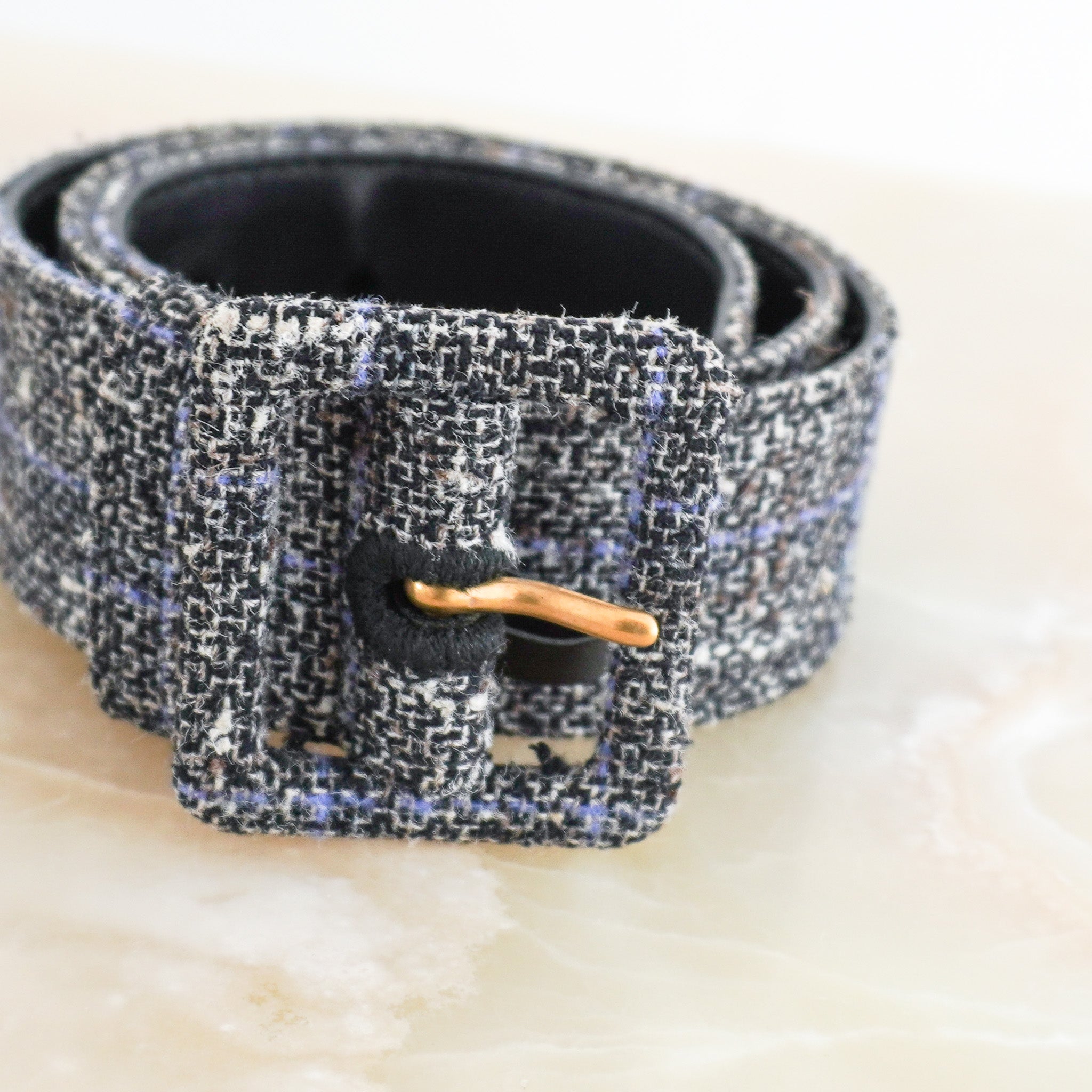 Saint Laurent Black Tweed & Leather Belt (RRP £400) | Authentic Preloved FINAL SALE - Reloved Again