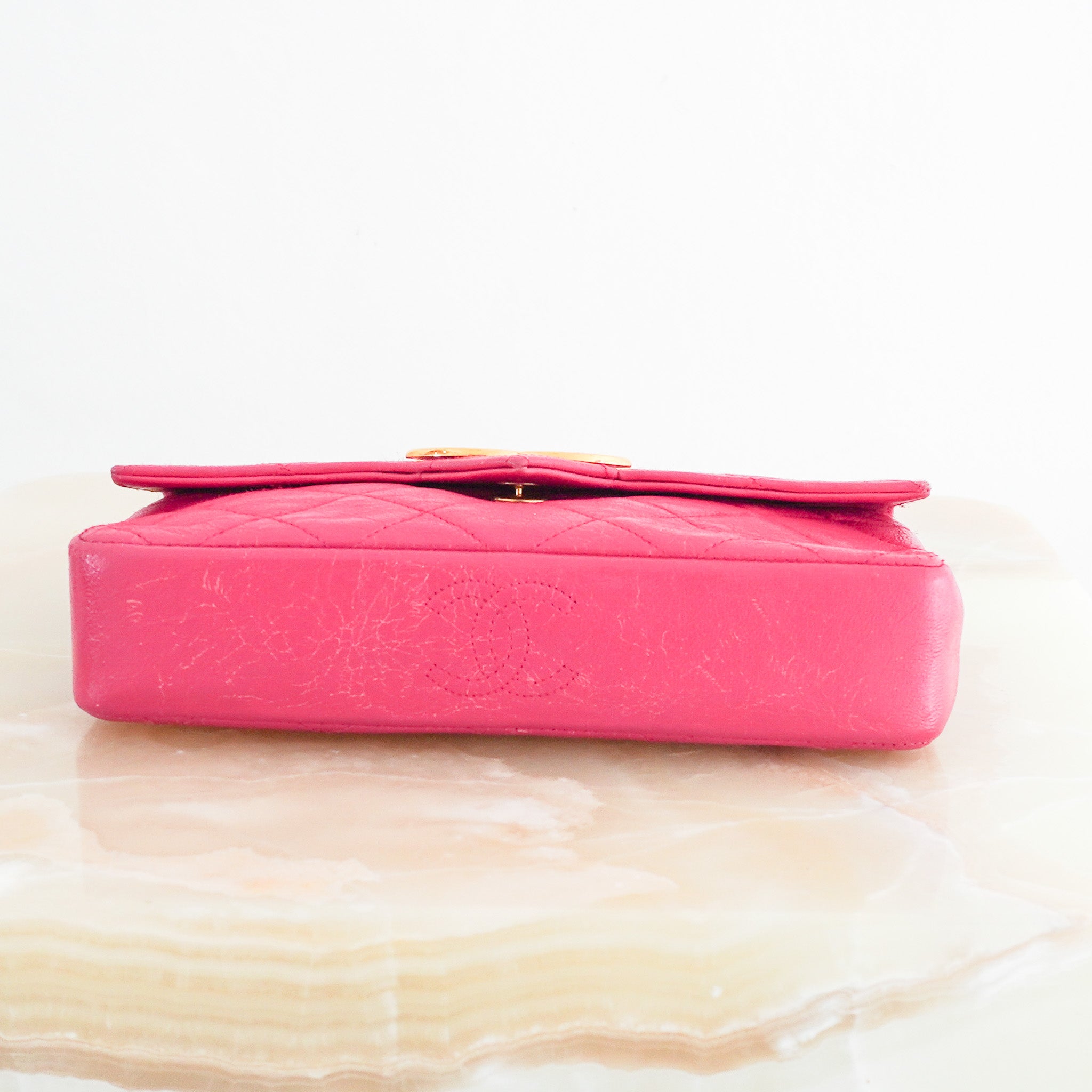Chanel Vintage 1980s Pink Quilted Lambskin Mini Flap Bag (RRP £6500) | Authentic Preloved - Reloved Again