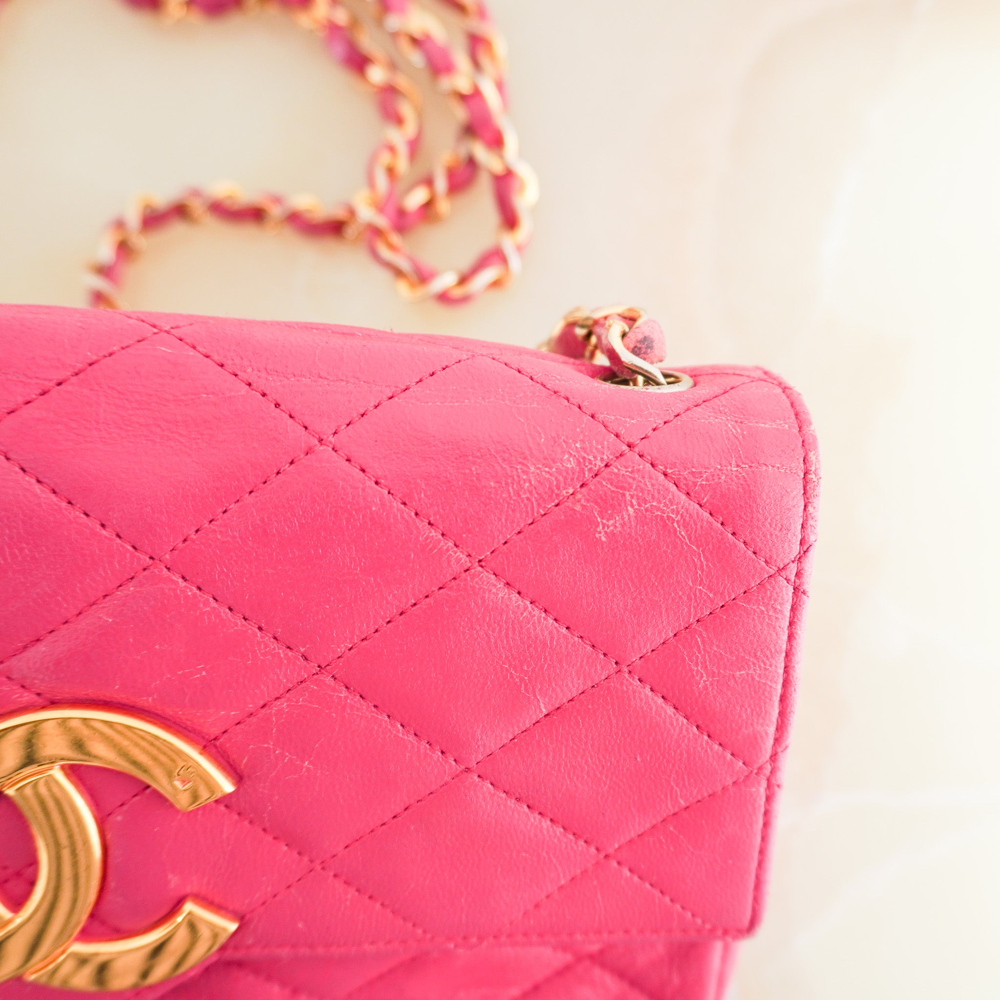 Chanel Vintage 1980s Pink Quilted Lambskin Mini Flap Bag (RRP £6500) | Authentic Preloved - Reloved Again