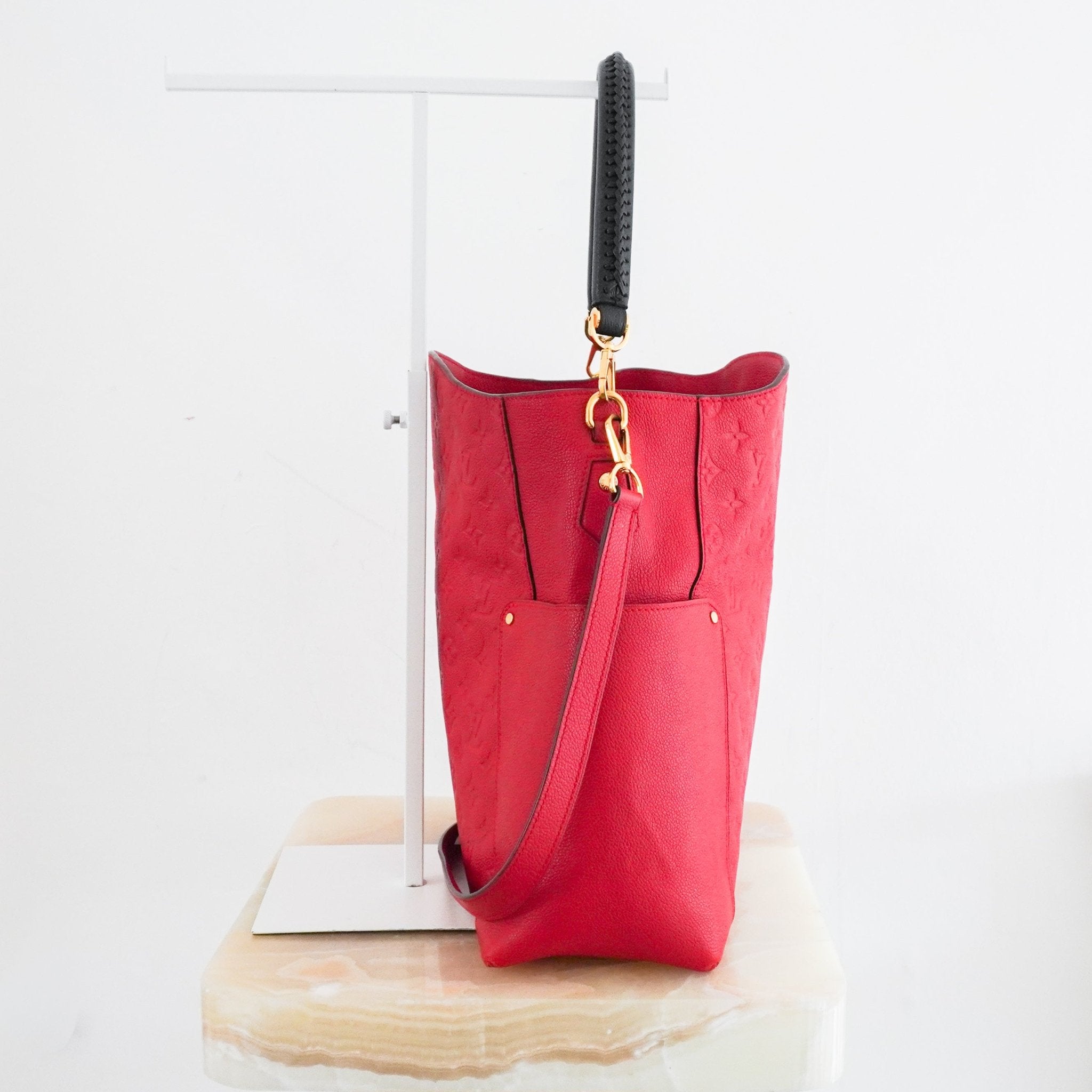 Louis Vuitton Red Bagatelle Hobo Bag in Empreinte Leather RRP £2150 | Authentic Preloved - Reloved Again