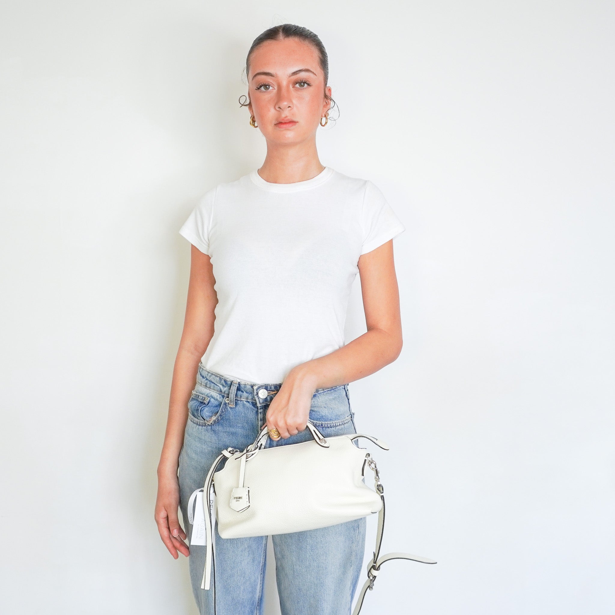 CURRENT SEASON Fendi By The Way Soft Medium Selleria Tote in White (RRP £2100) | Authentic Preloved - Reloved Again