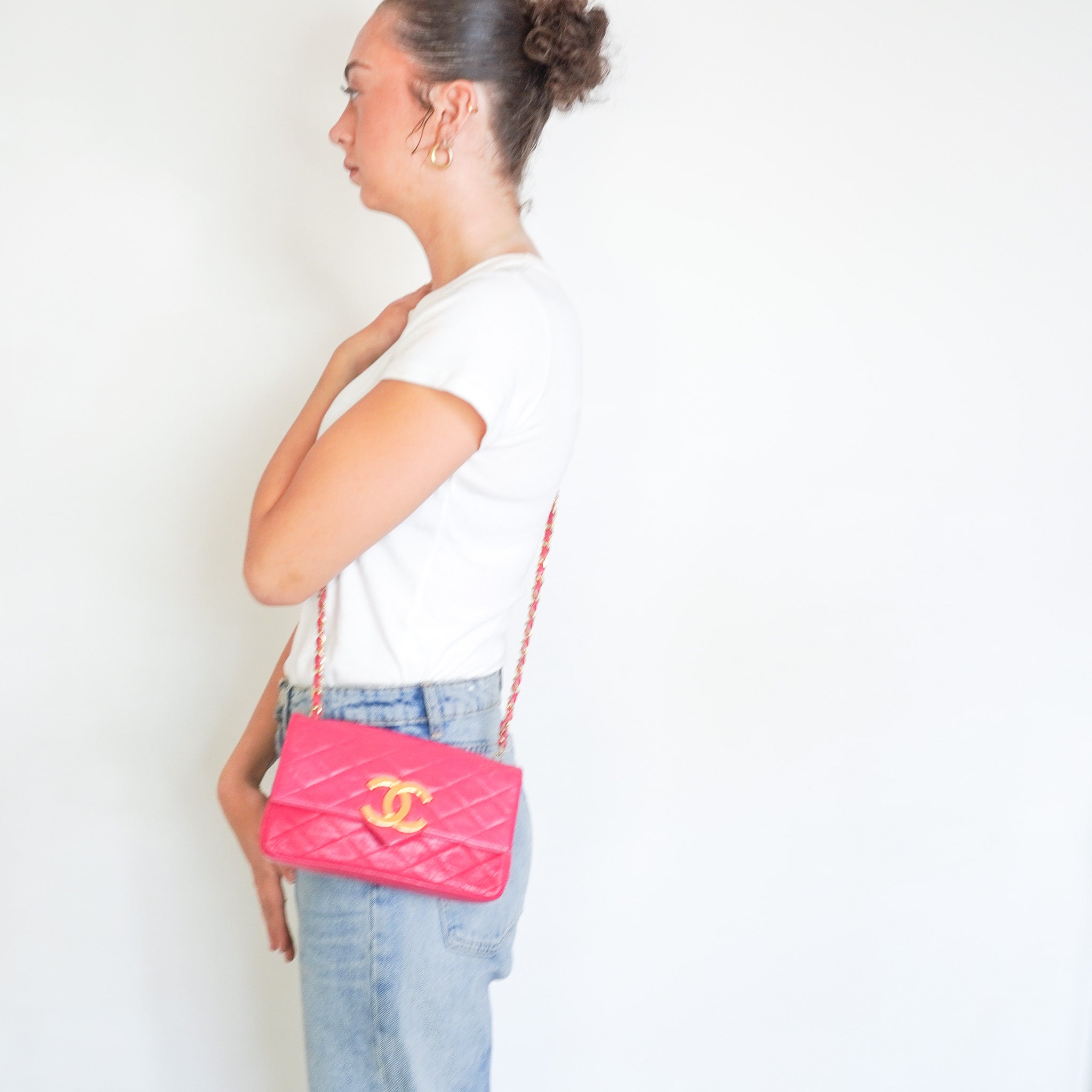 Chanel Vintage 1980s Pink Quilted Lambskin Mini Flap Bag (RRP £6500) | Authentic Preloved - Reloved Again