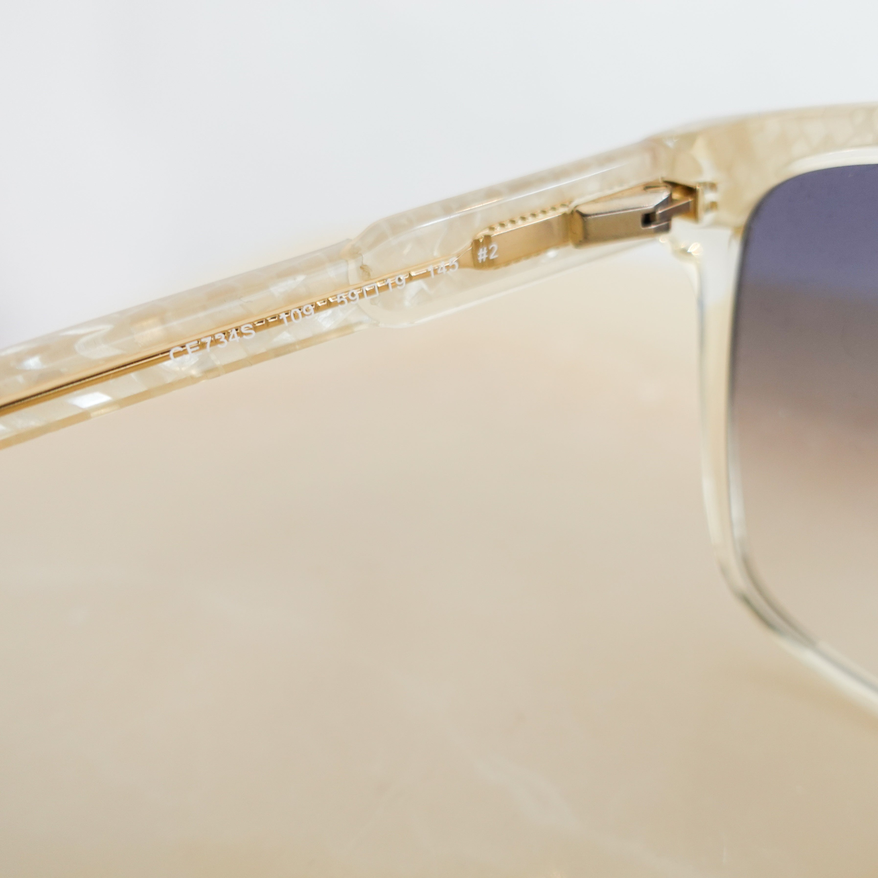 Chloe White Pearl Champagne Mosaic Sunglasses RRP £210 | Authentic Preloved