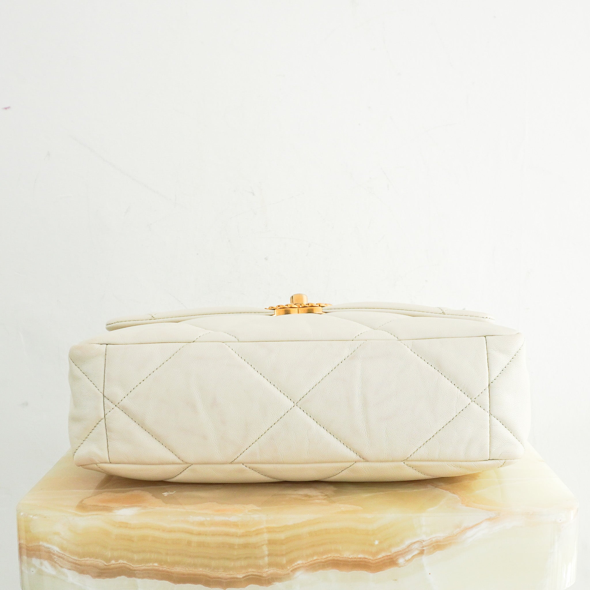 Chanel White Lambskin 19 Large Single Flap Bag RRP £5500 | Authentic Preloved - Reloved Again