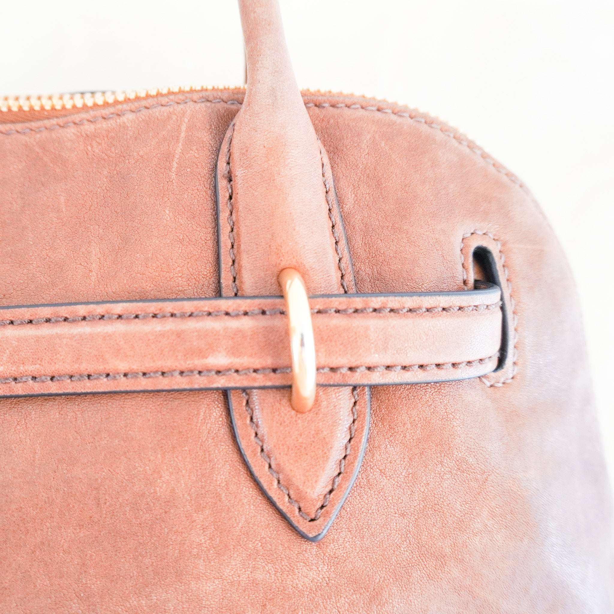 Miu Miu Adventure Nappa Leather Top Handle Bag in Oak (RRP £2,950) | Authentic Preloved