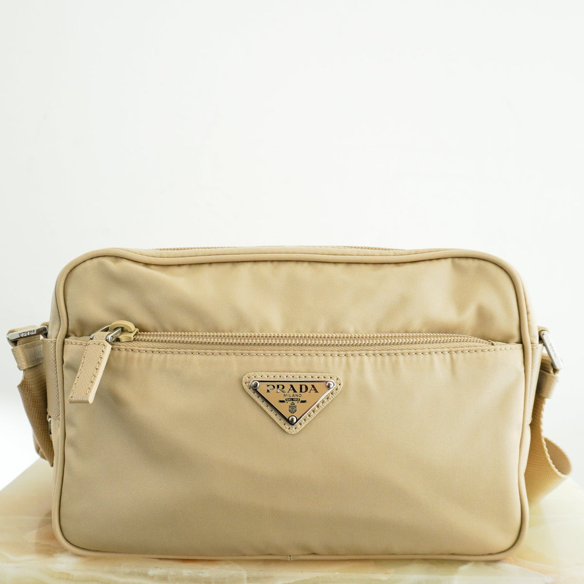 Prada Re-Nylon Shoulder Bag in Deserto (RRP £1510) | Authentic Preloved - Reloved Again