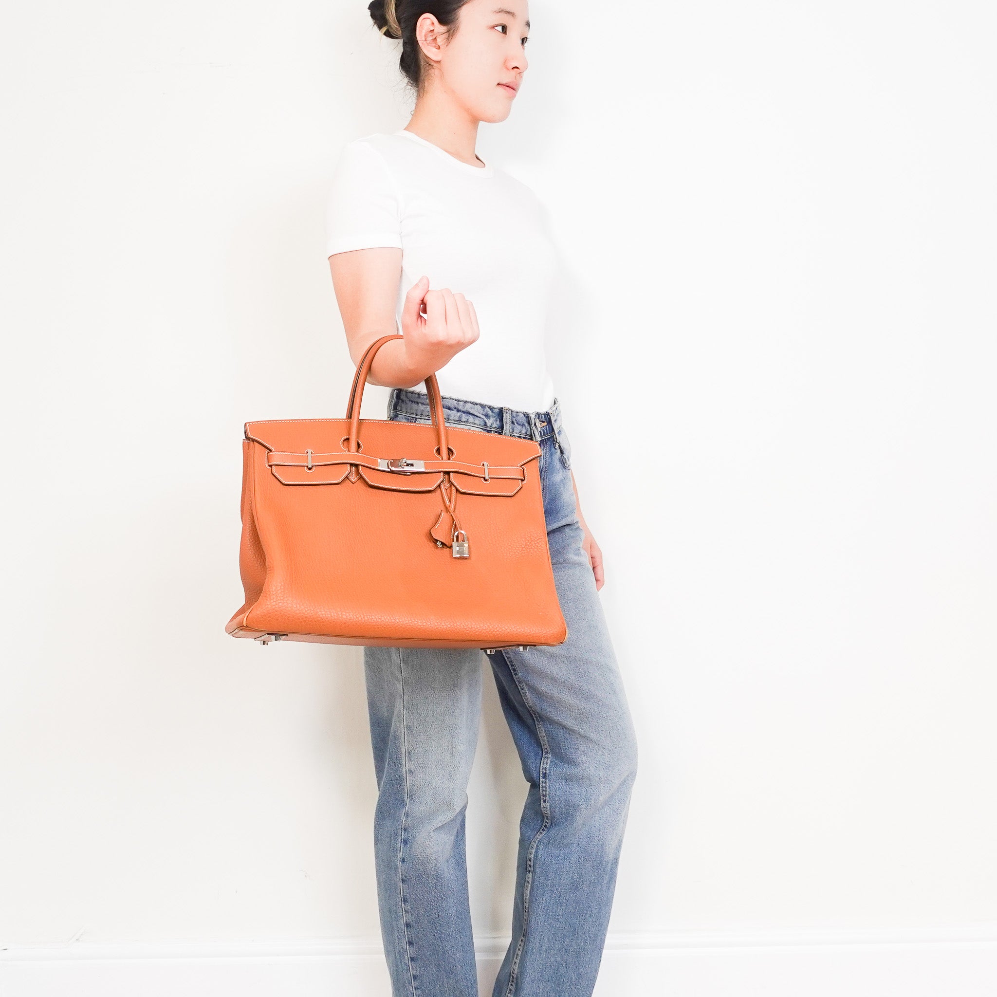 Hermès Birkin 40 Retourne Gold Togo Palladium | Authentic Preloved - Reloved Again