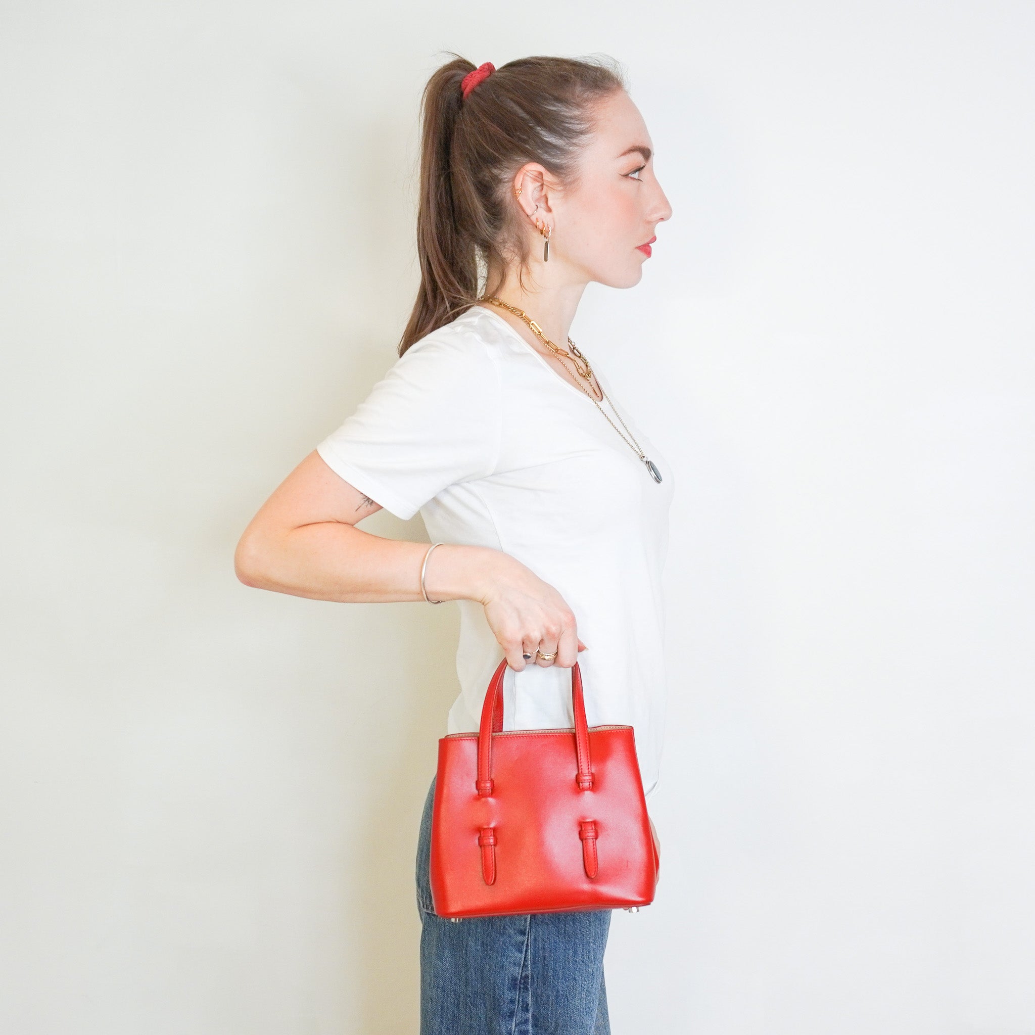 Alaïa Mina 16 Micro Bag in Red (RRP £1000) | Authentic Preloved